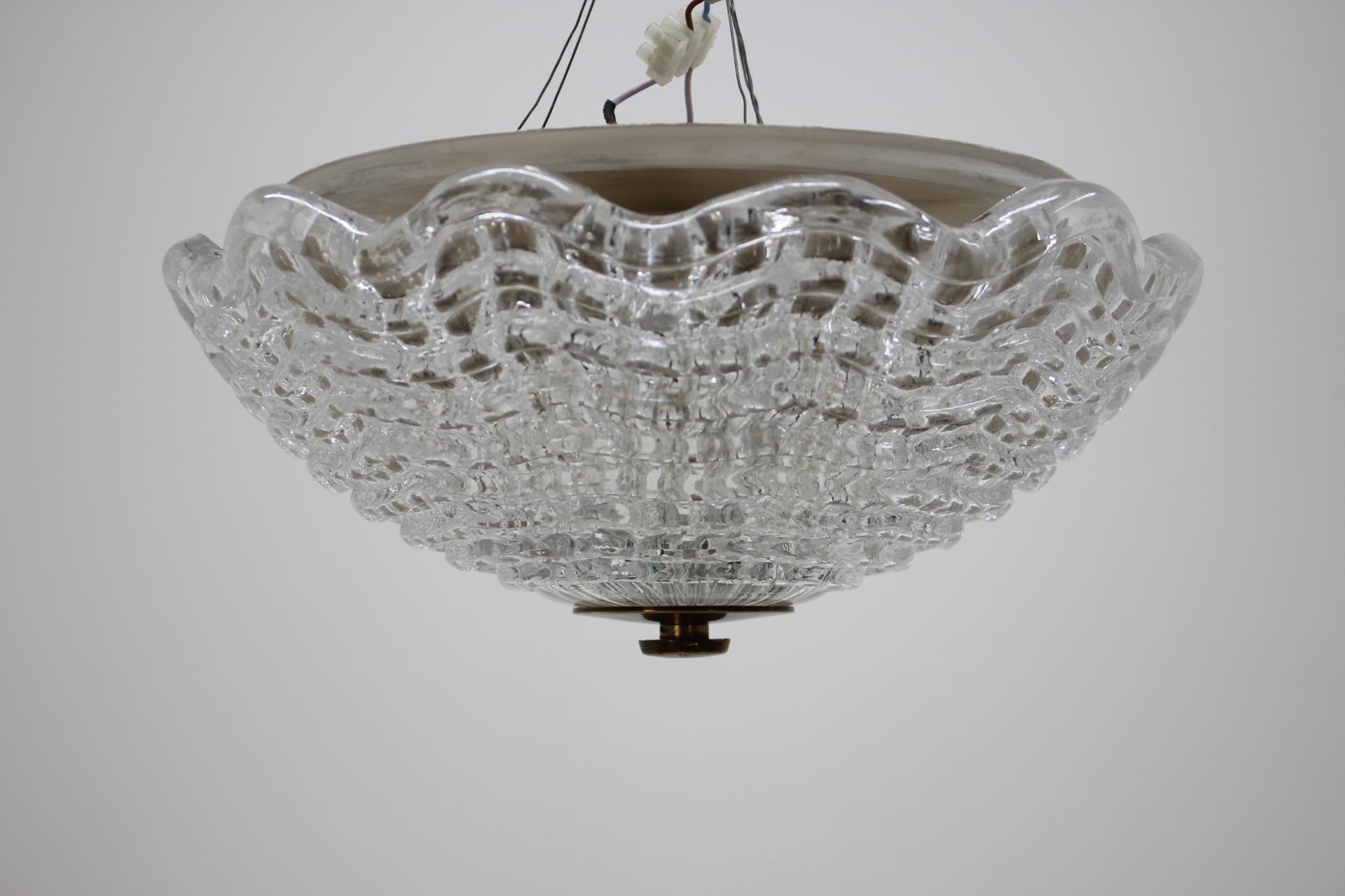 Mid-Century Modern 1960s Carl Fagerlund for Orrefors Glass Pendant Lamp