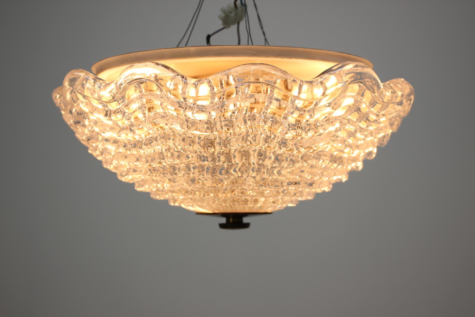Mid-20th Century 1960s Carl Fagerlund for Orrefors Glass Pendant Lamp