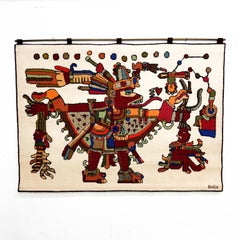 1960s Carlos Frederico Bastos Fine Art Original Warrior Wall Tapestry