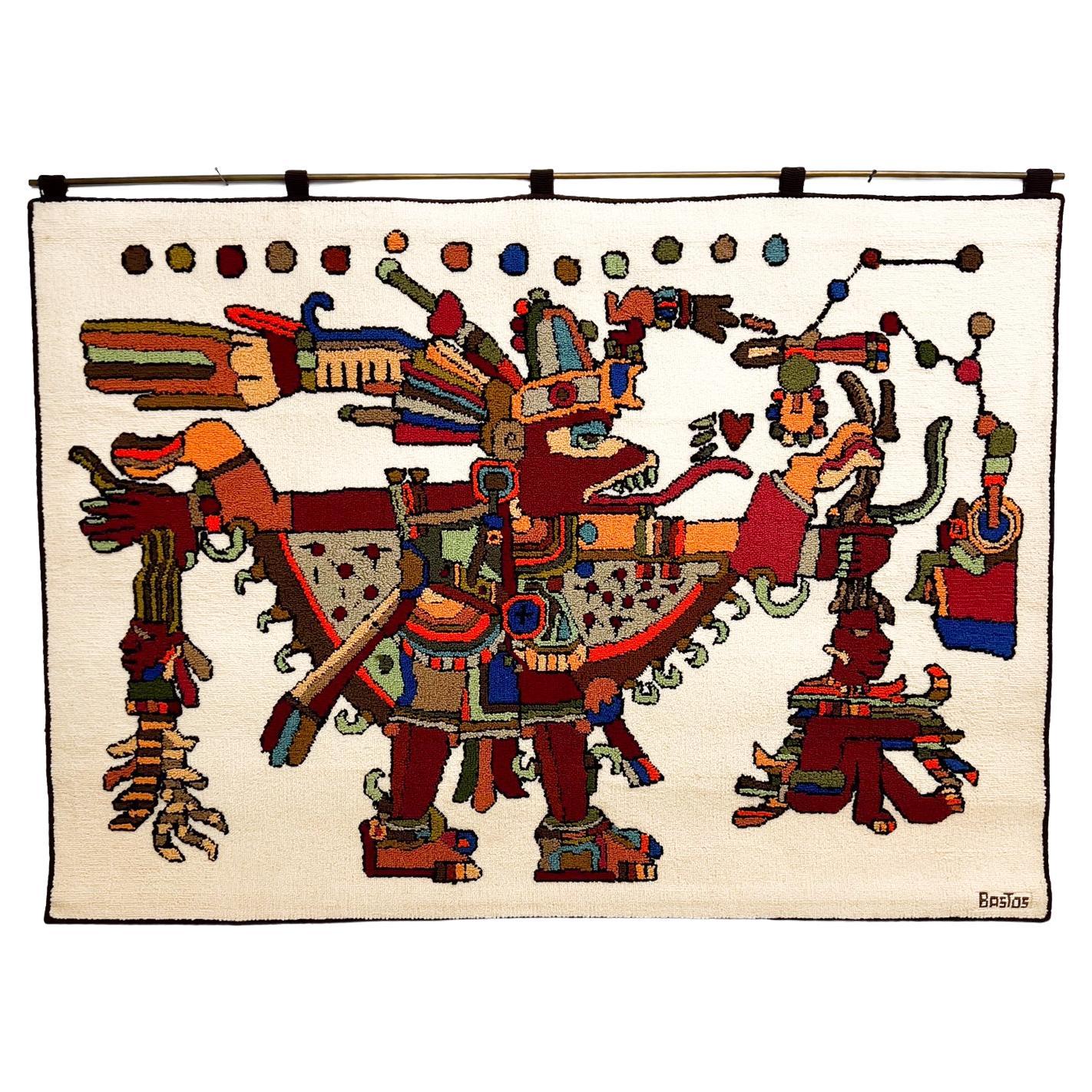 1960s Carlos Frederico Bastos Fine Art Original Warrior Wall Tapestry For Sale