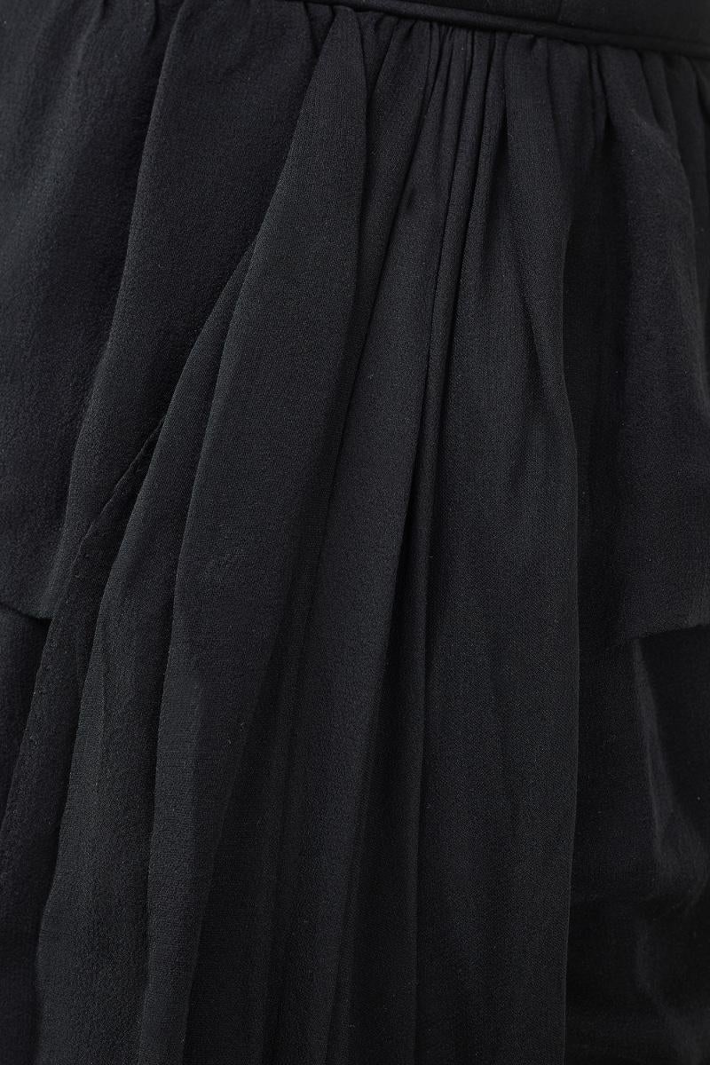 1960 Carnival Fashions Robe à jupe superposée en mousseline de soie noire Excellent état - En vente à London, GB