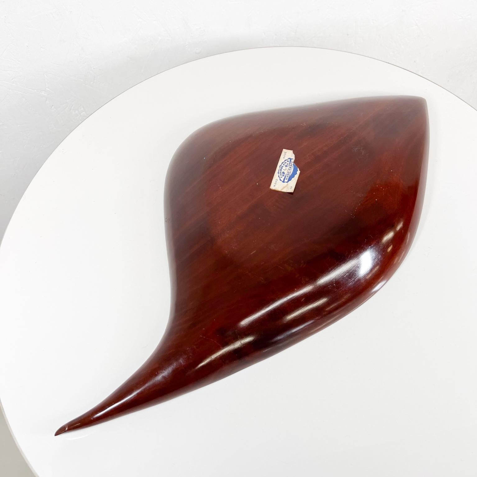 Mid-Century Modern 1960s Caribbean Tray Mahogany Sculptural Wood Bowl  For Sale