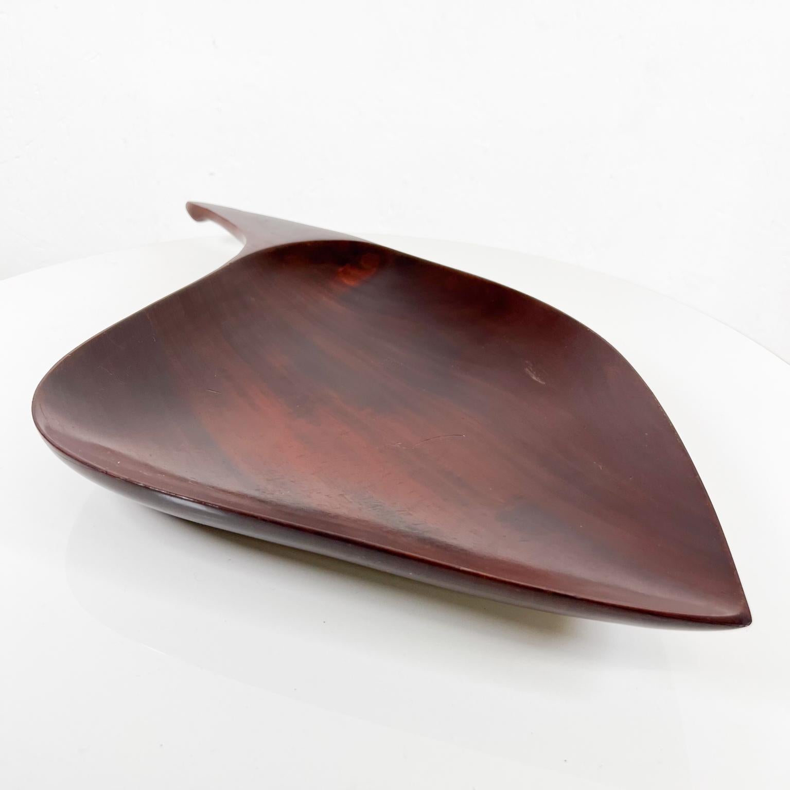 1960s Caribbean Tray Mahogany Sculptural Wood Bowl  For Sale 1