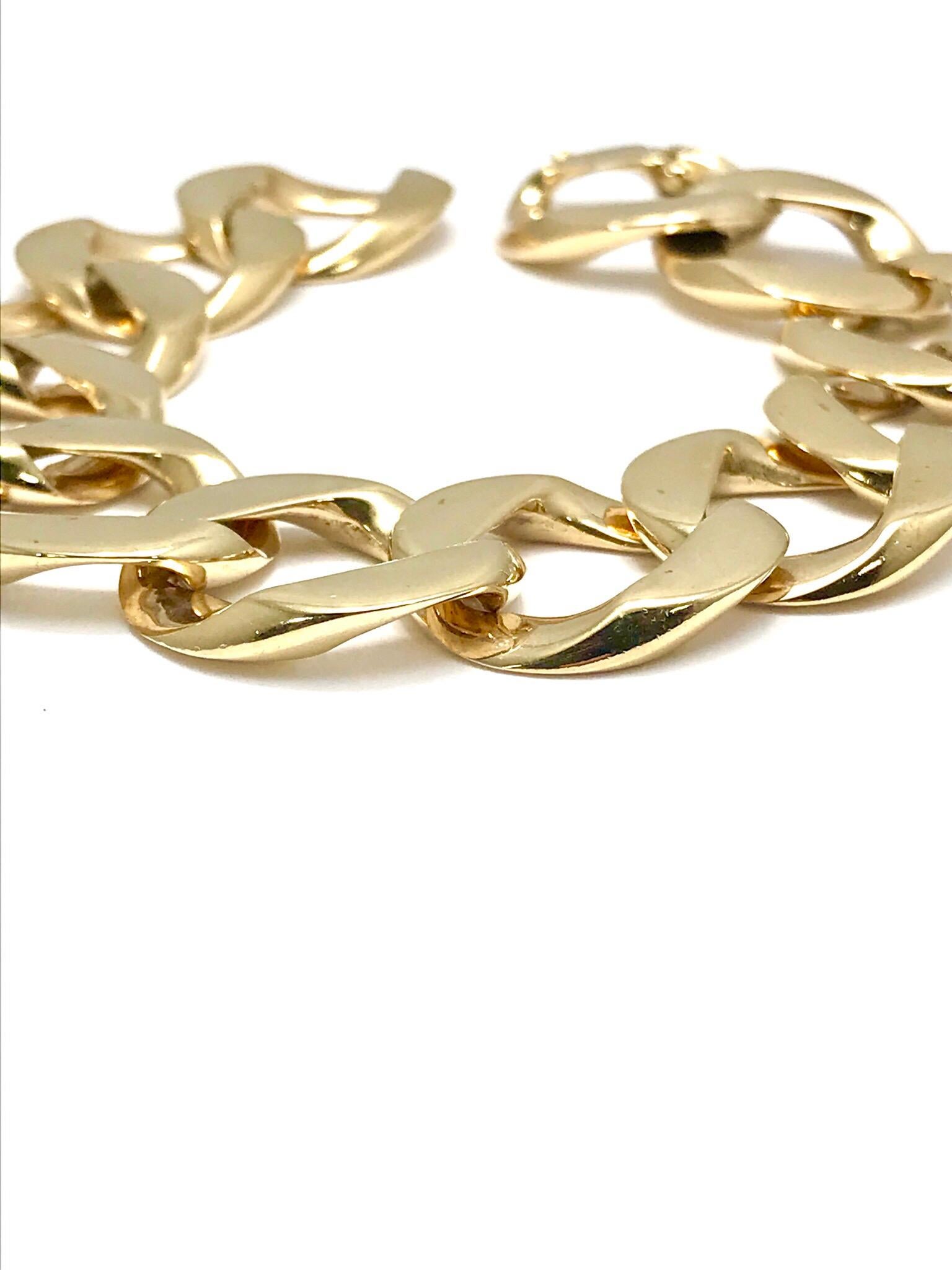 1960s Cartier 14 Karat Yellow Gold Curb Link Bracelet In Excellent Condition In Chevy Chase, MD