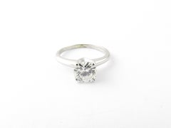 1960s Cartier 14 Karat White Gold Solitaire Diamond Engagement Ring 1.08 Carat