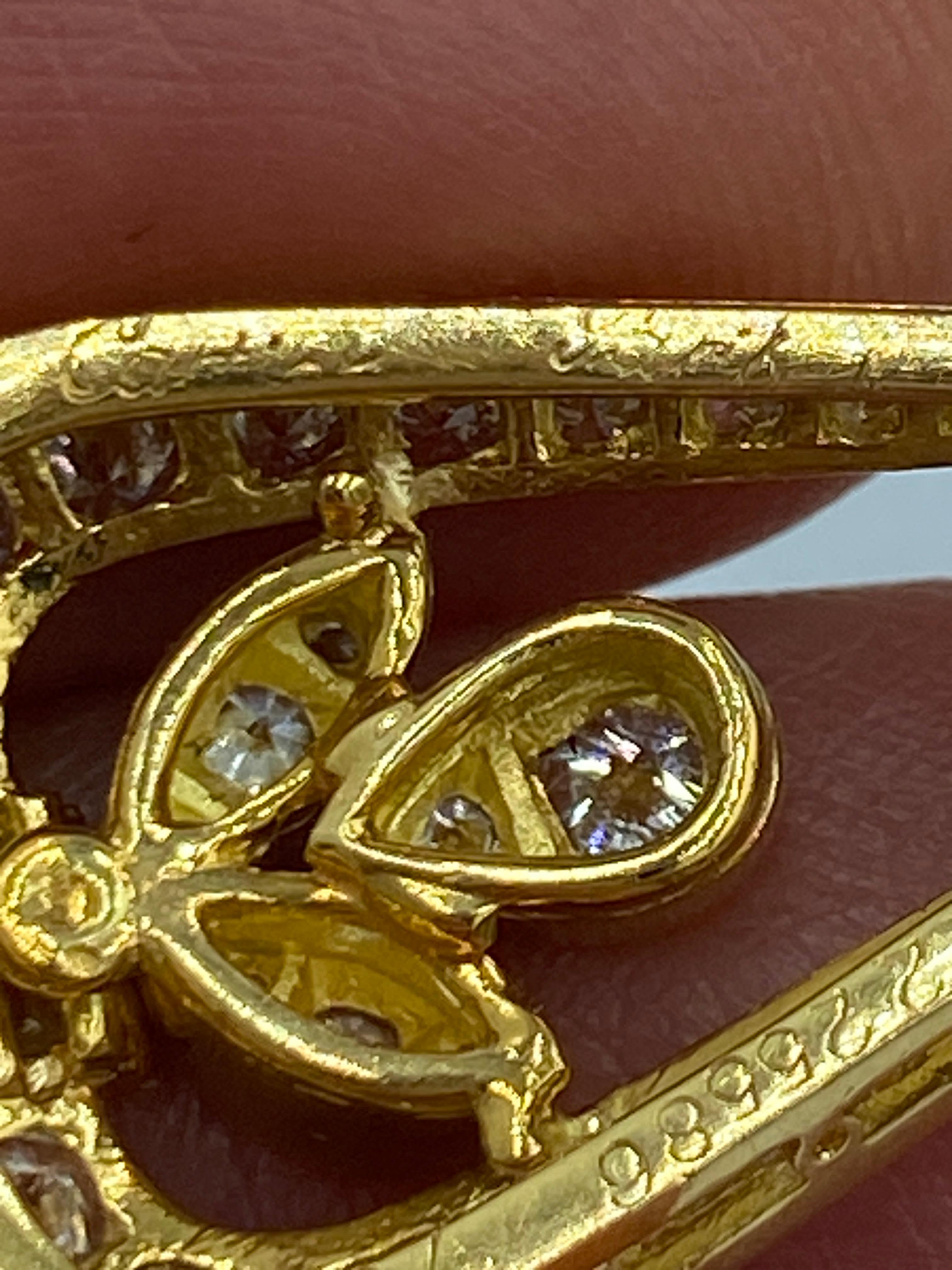 Pendente Cartier Paris del 1960 in oro 18k e diamanti su una catena Cartier datata 1991 in vendita 3
