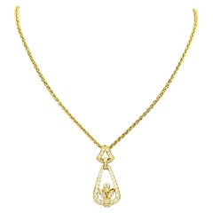 1960er Jahre Cartier Paris 18 Karat Gold und Diamant-Anhänger an einer Cartier-Kette, datiert 1991