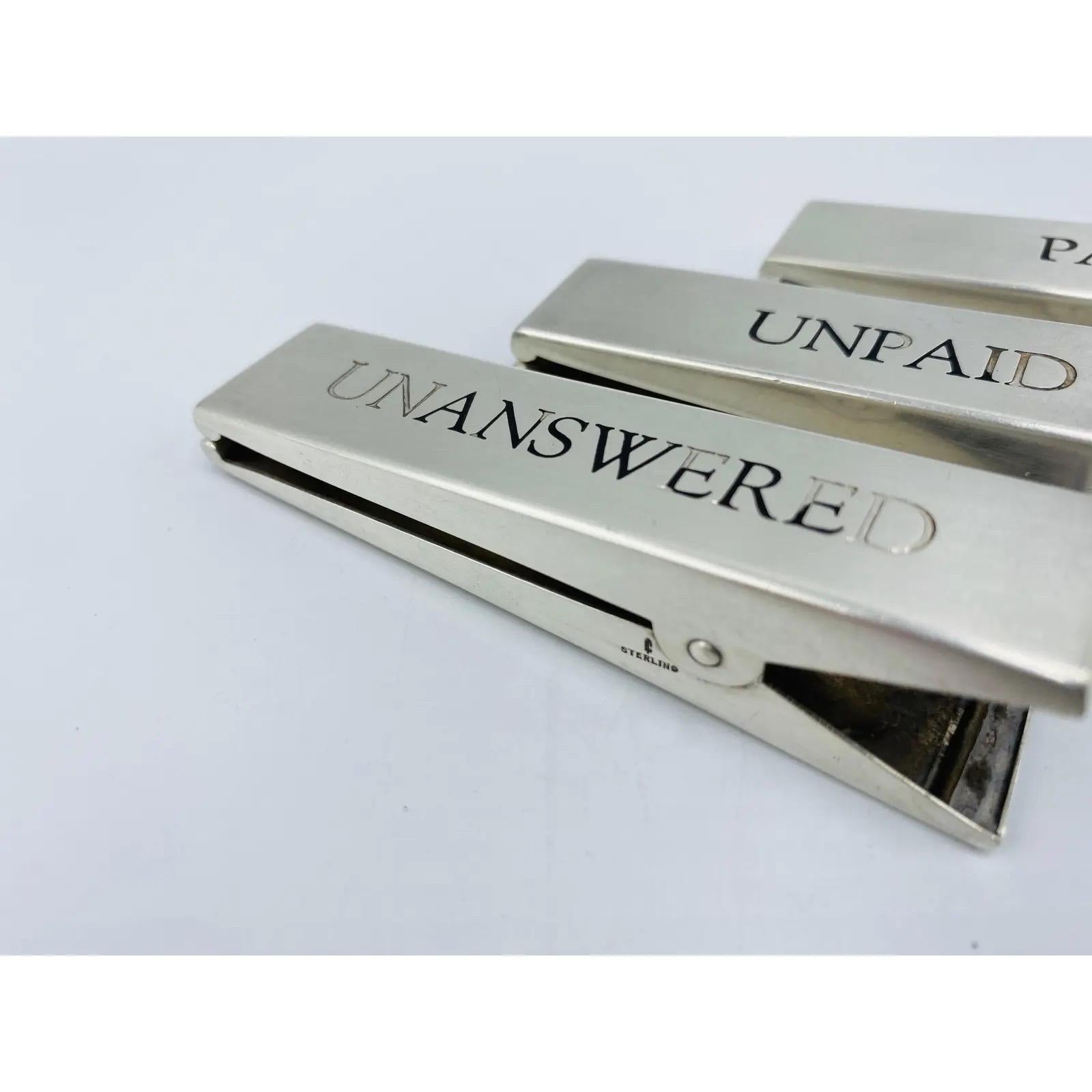 1960s Cartier Sterling Silver Oversized Desktop Paperclips, Set of 3 For Sale 5