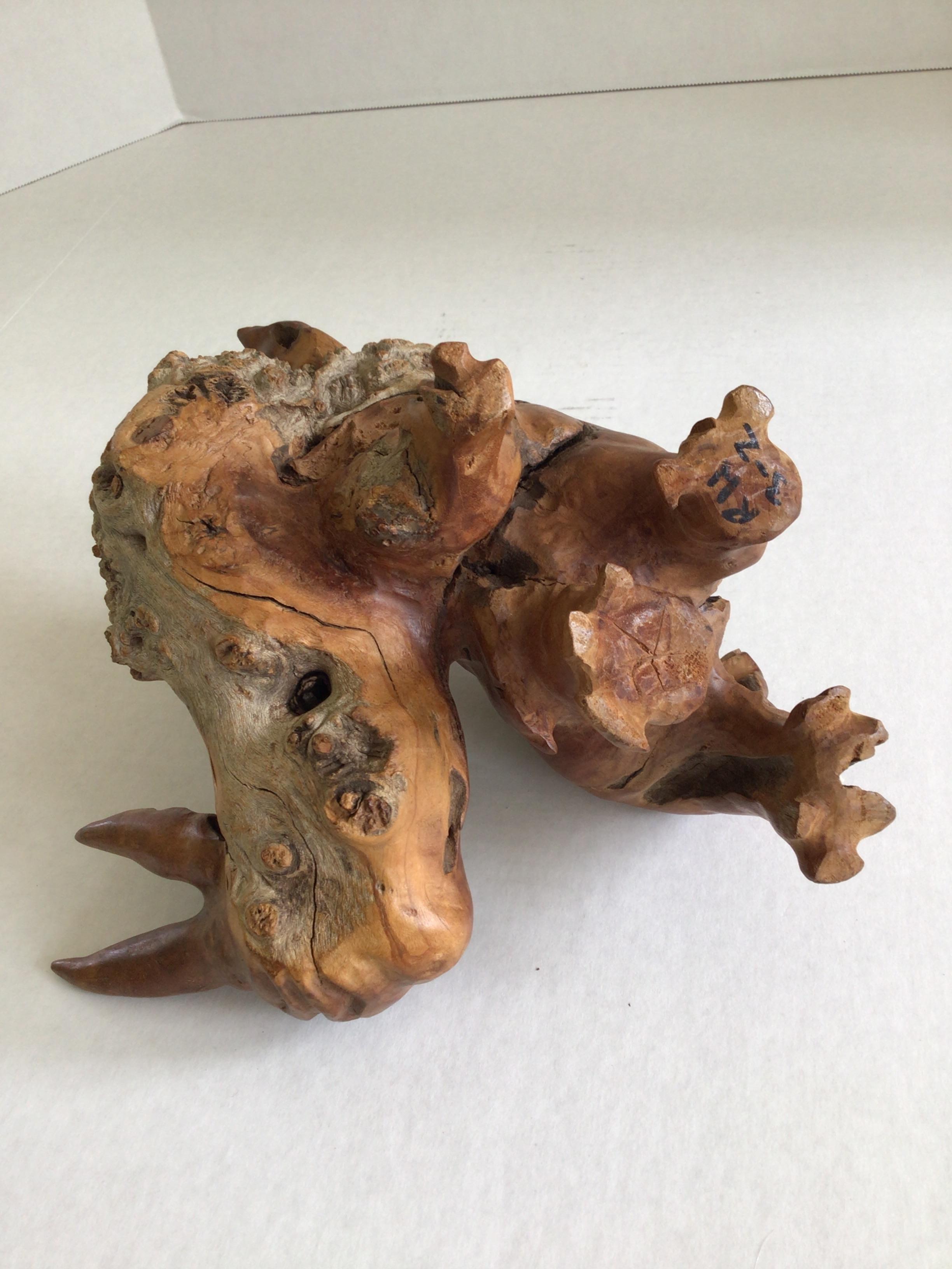 1960er Jahre geschnitzt Burled Wood Rhinoceros im Angebot 2