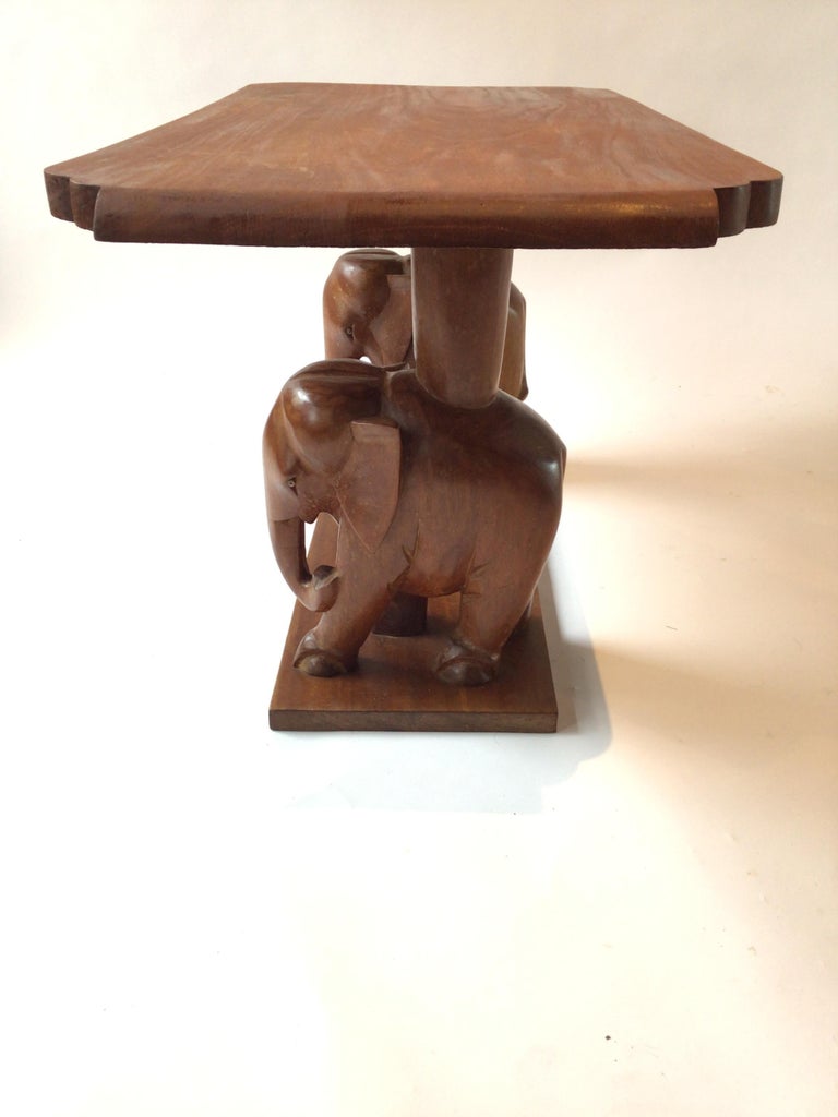 1960s, Carved Mahogany Elephant Coffee Table For Sale at 1stDibs