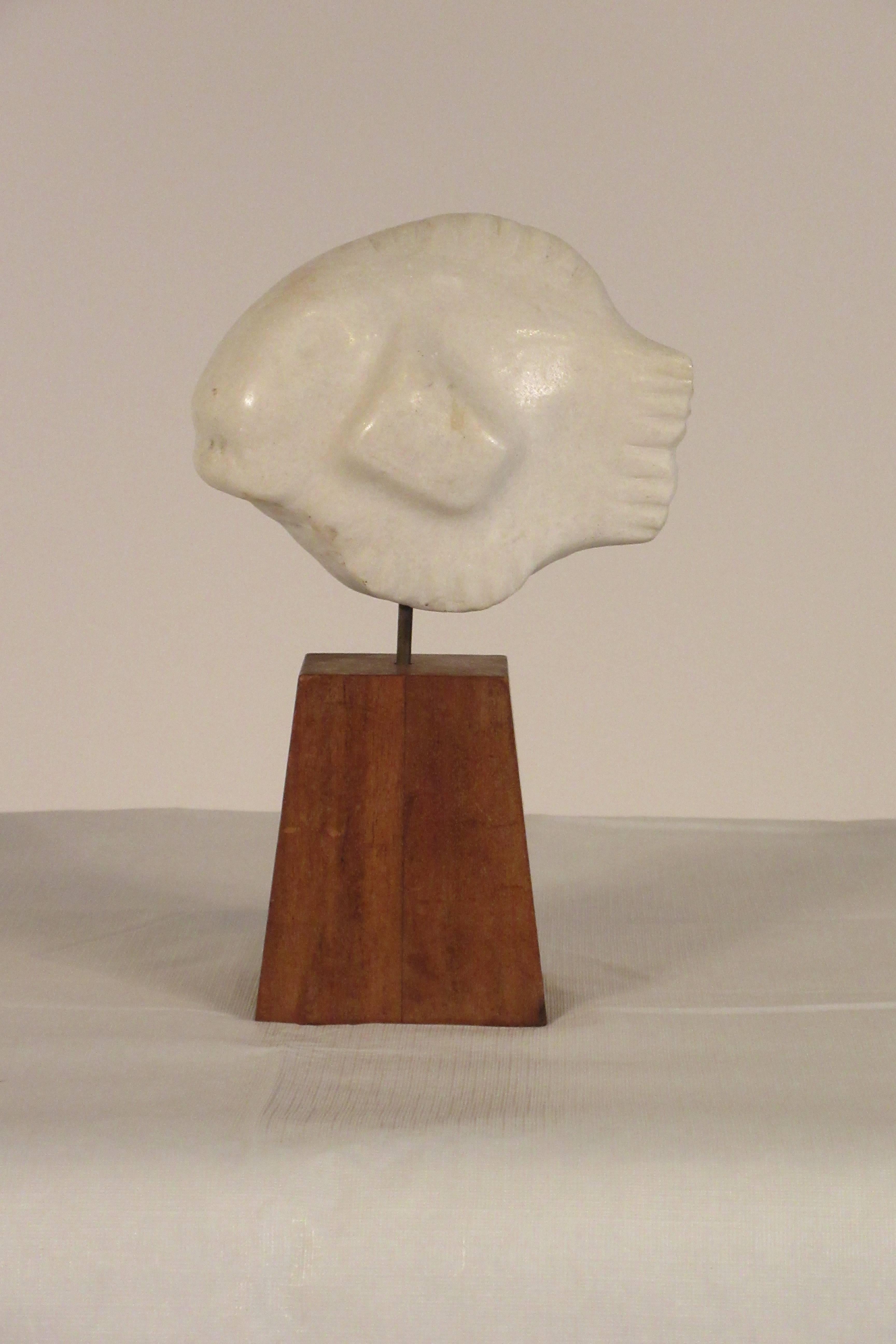 Mid-20th Century 1960s Carved Marble Fish Sculpture