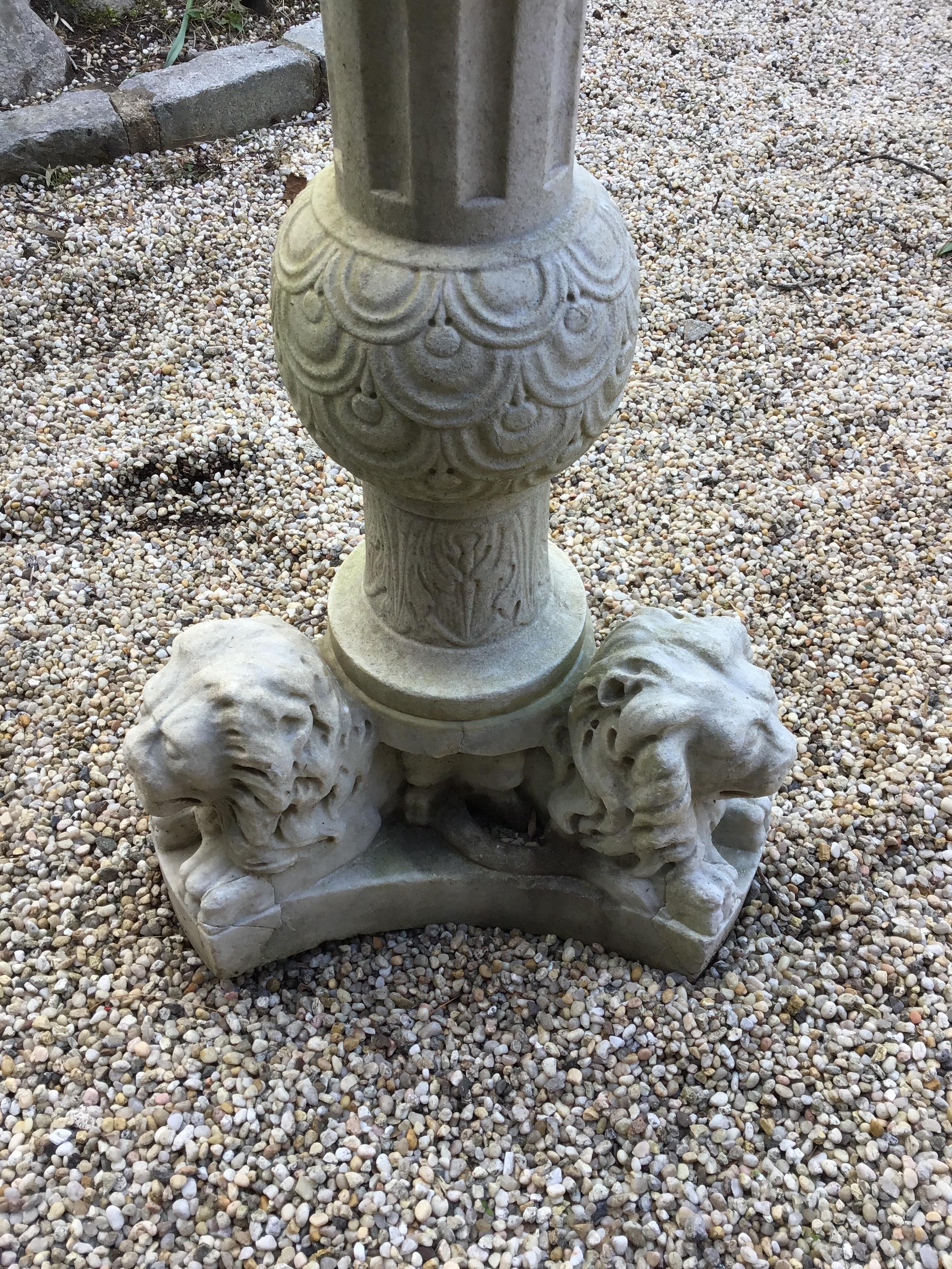 1960s Carved Marble Lion/Griffin Table For Sale 5