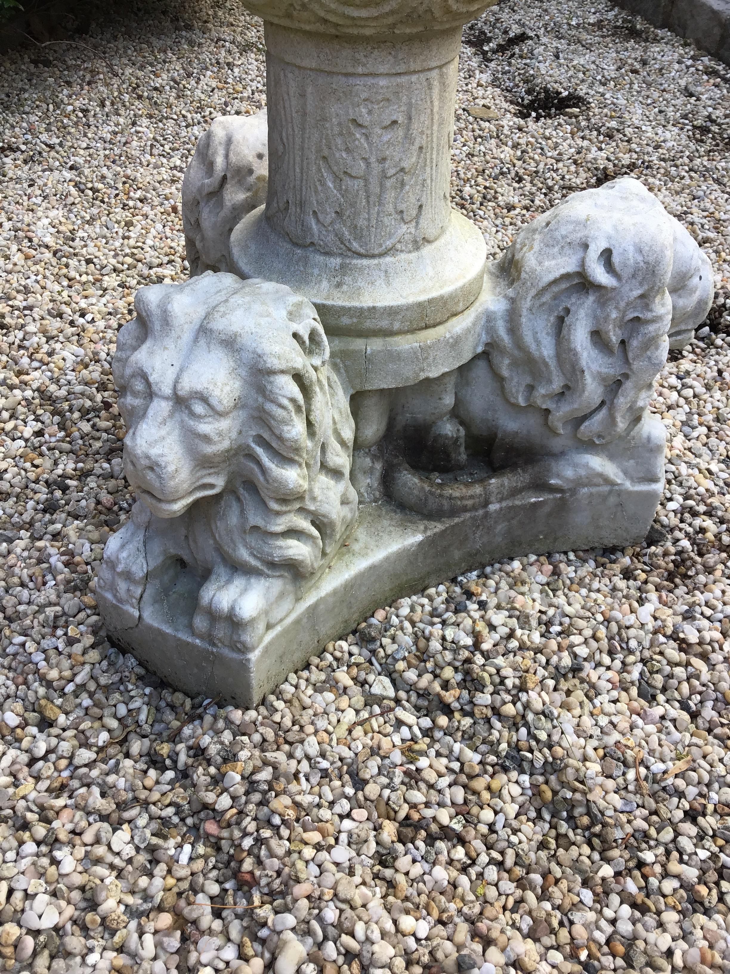 1960s Carved Marble Lion/Griffin Table For Sale 6