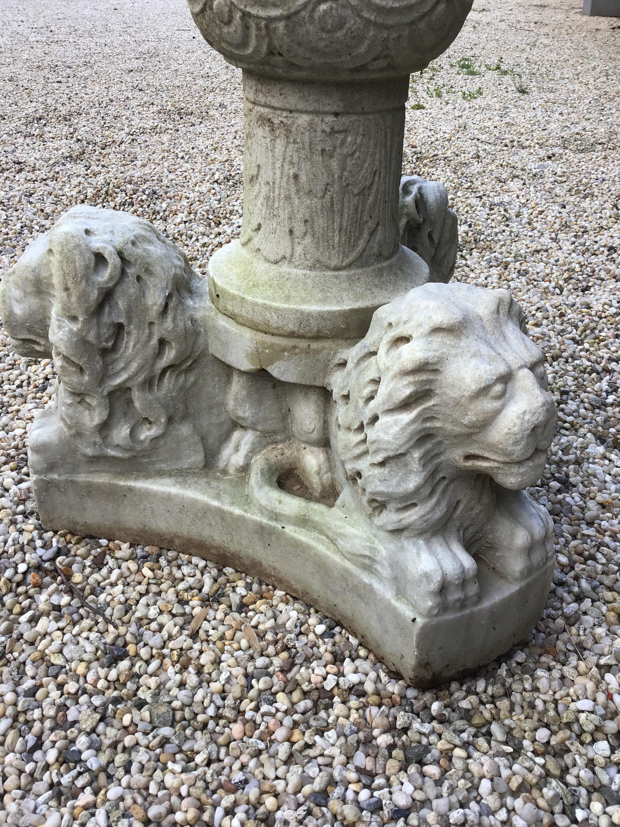 1960s Carved Marble Lion/Griffin Table For Sale 8