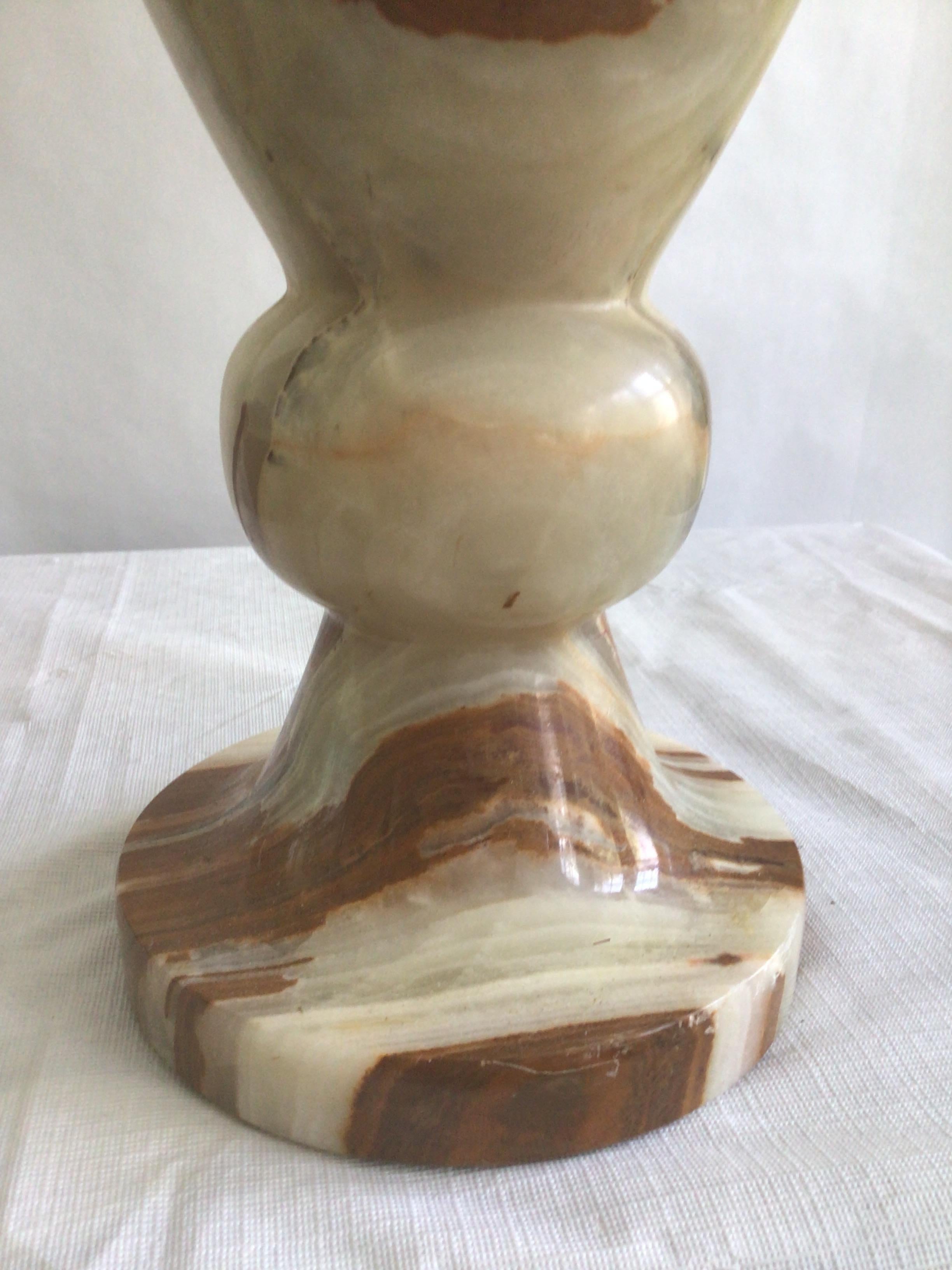 1960s Carved Onyx Urn Vase For Sale 7