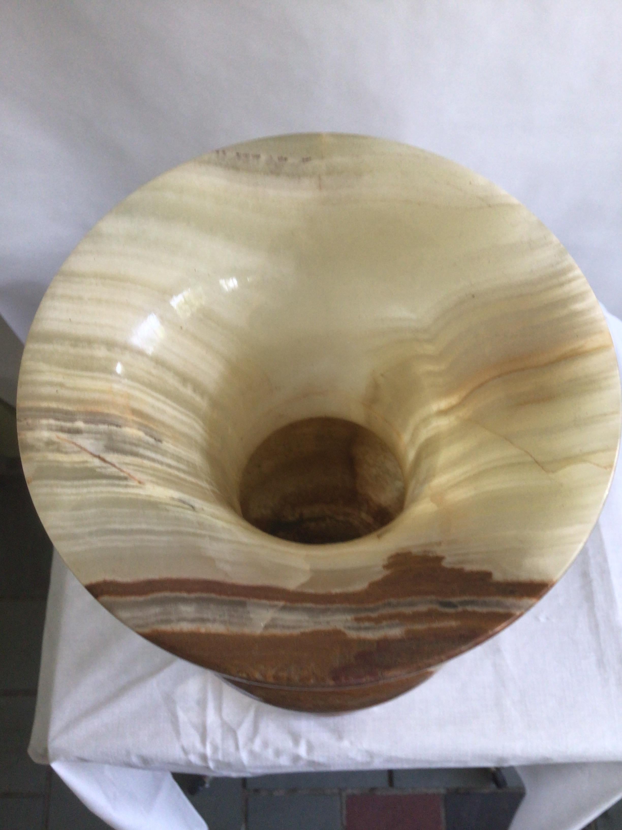 1960s Carved Onyx Urn Vase For Sale 9
