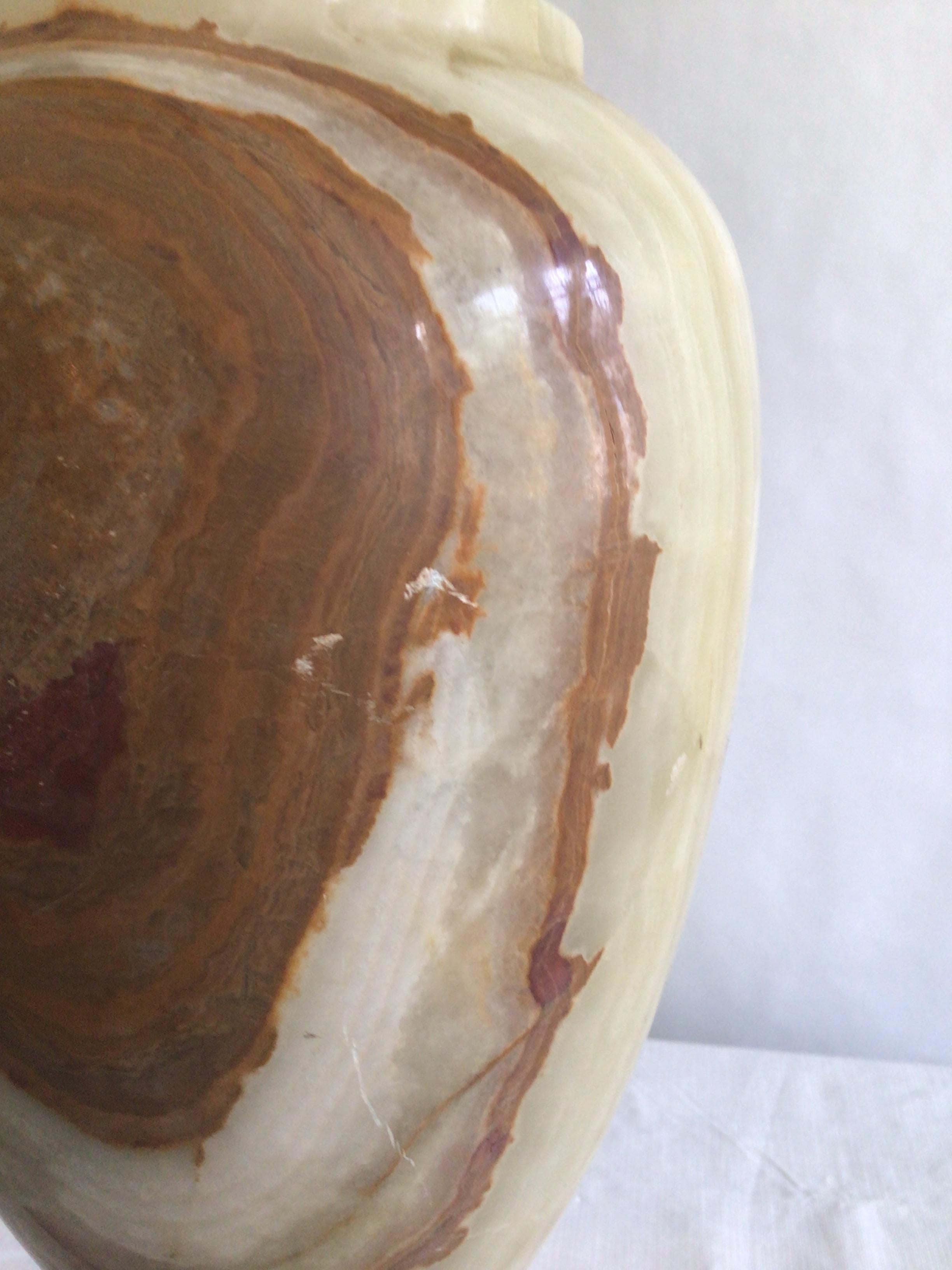 1960s Carved Onyx Urn Vase For Sale 10