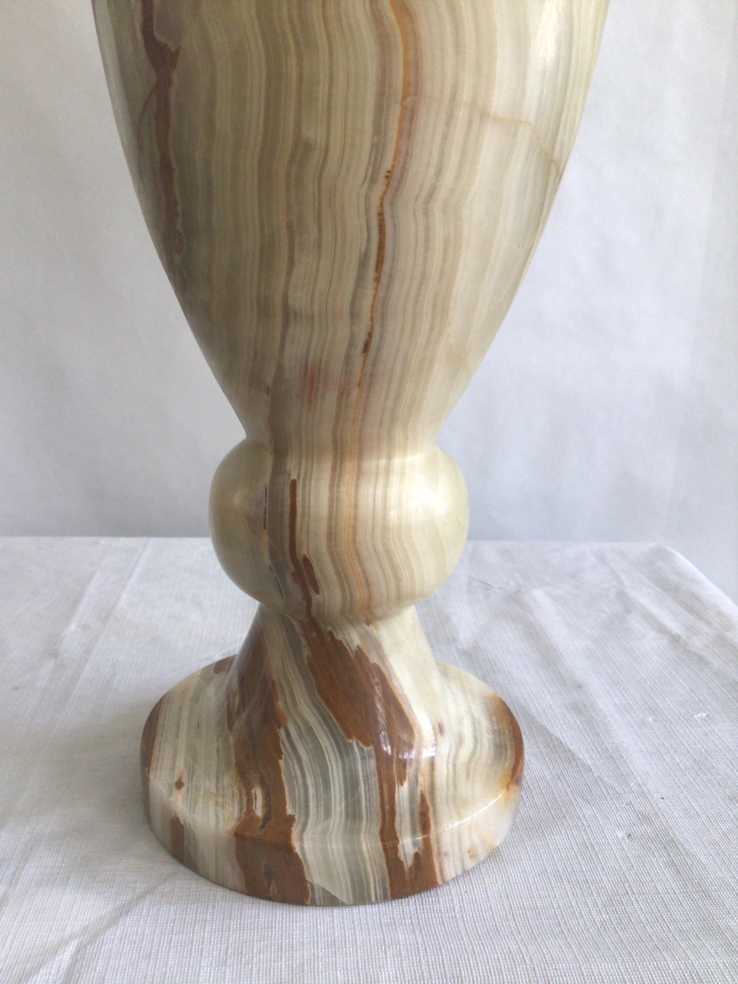 1960s Carved Onyx Urn Vase For Sale 4