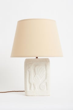 1960s Carved Stone Table Lamp