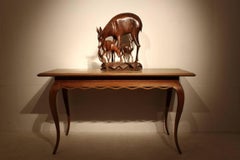 1960s Carved Wenge Wood Deer