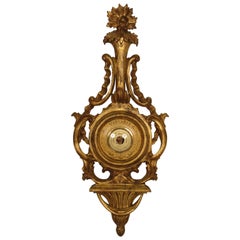 1960s Carved Wood Gilt Italian Barometer