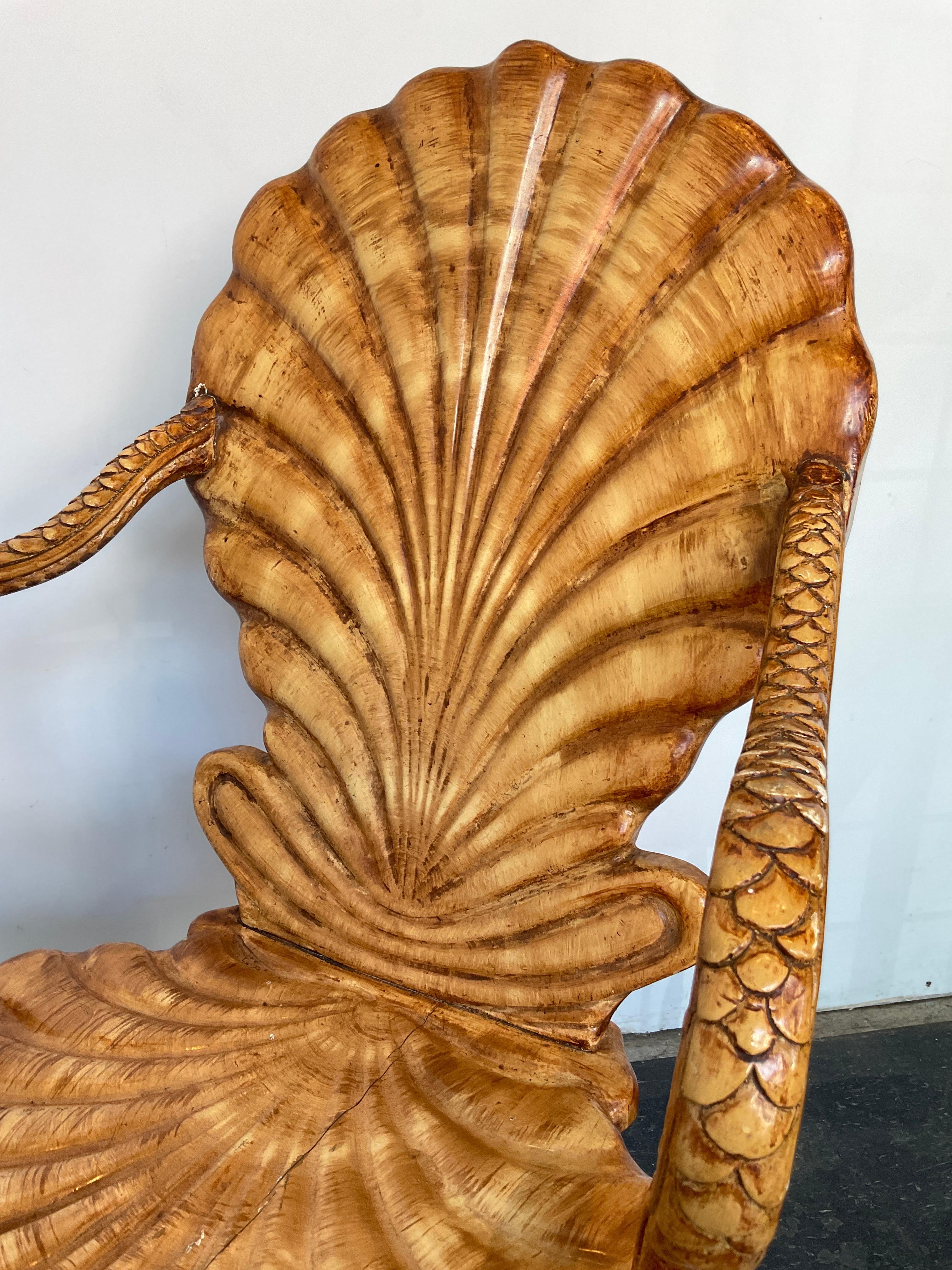 1960s Carved Wood Italian Fantasy Chair 3
