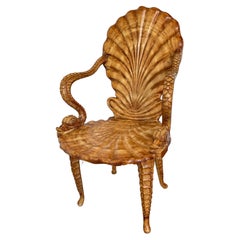 1960s Carved Wood Italian Fantasy Chair
