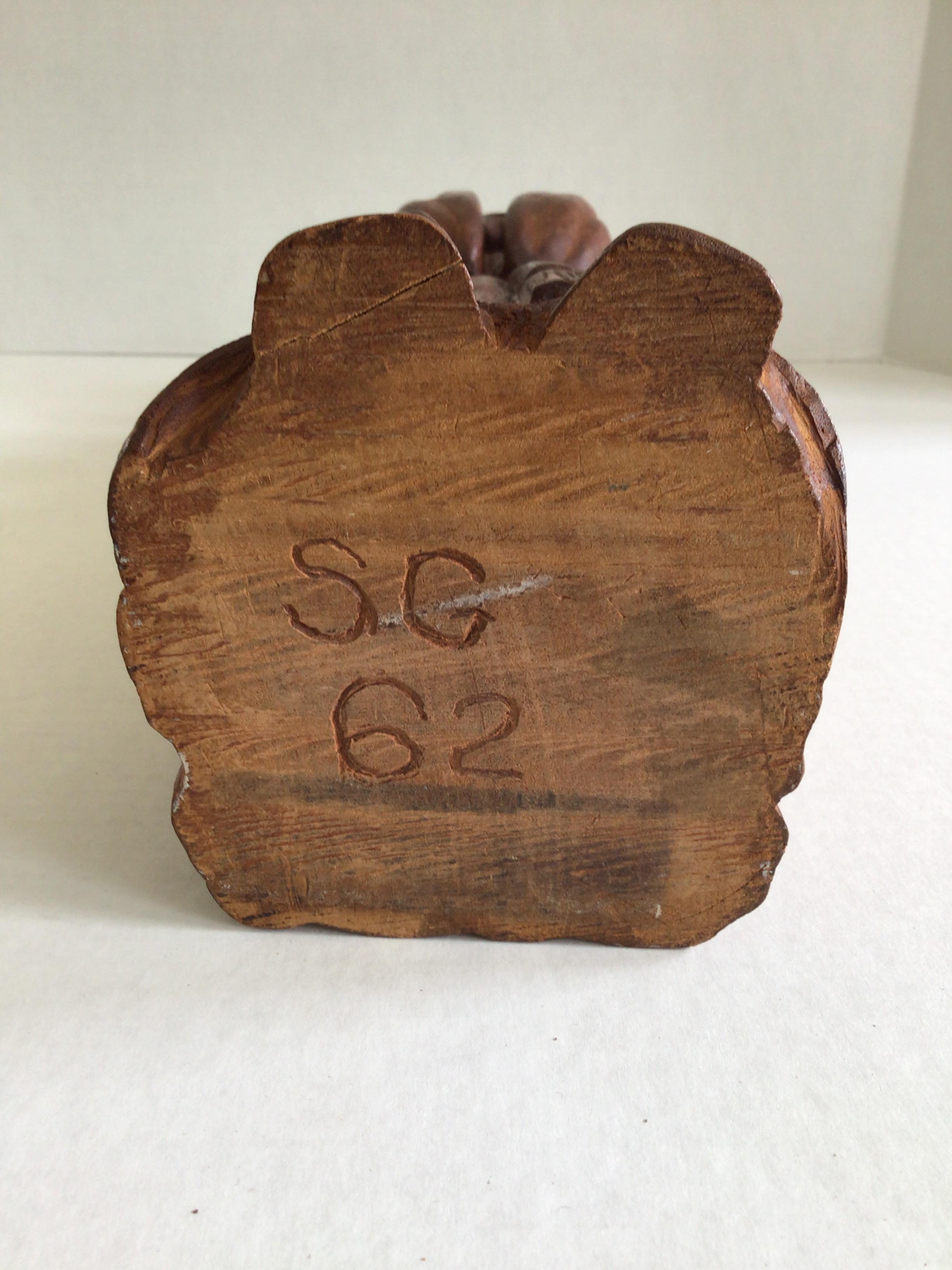 1960s Carved Wood Sculpture of Monk or Friar Wearing Robe For Sale 6