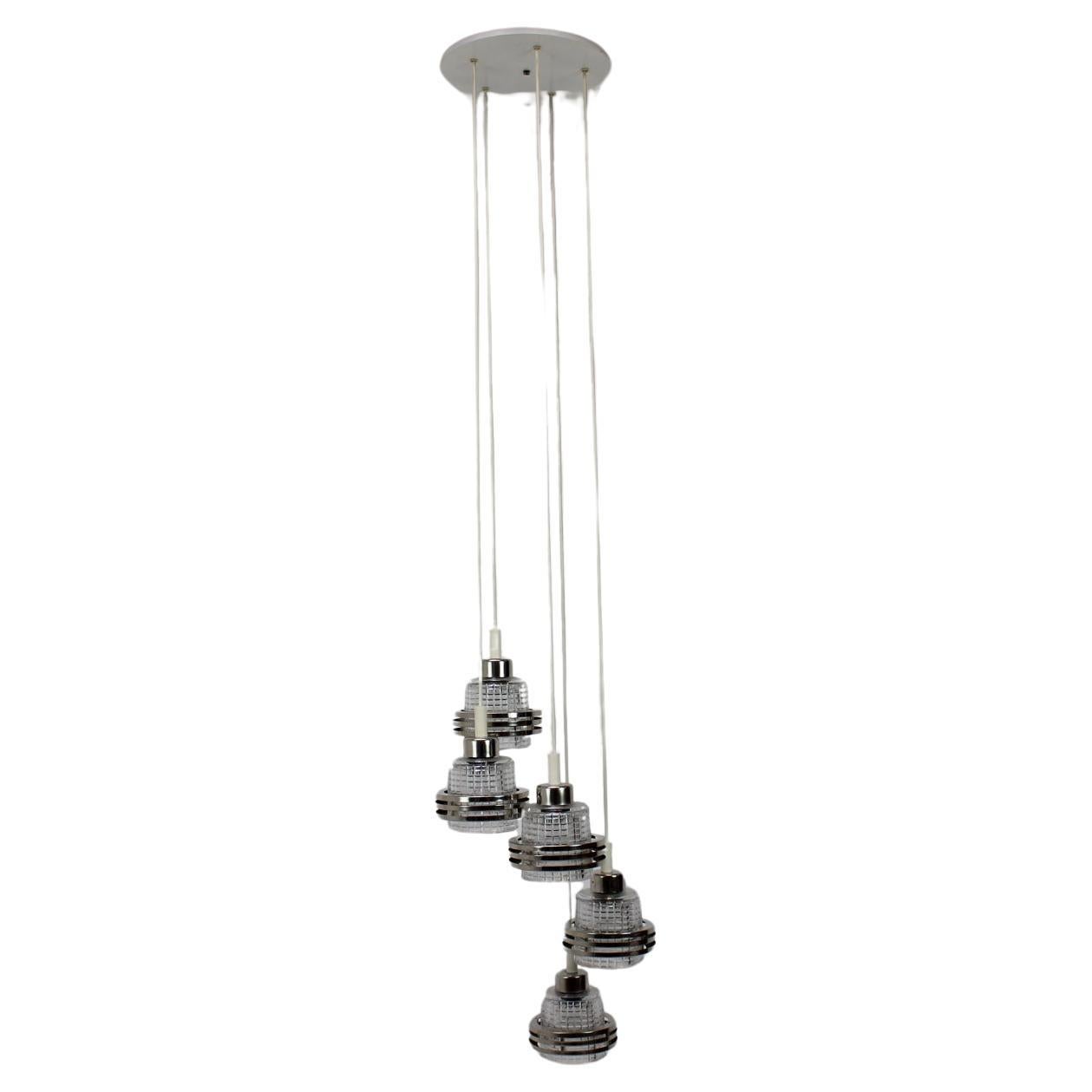 1960s Cascade Chandelier, Czechoslovakia