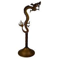 1960s Cast Bronze Standing Dragon Sculpture Table Art