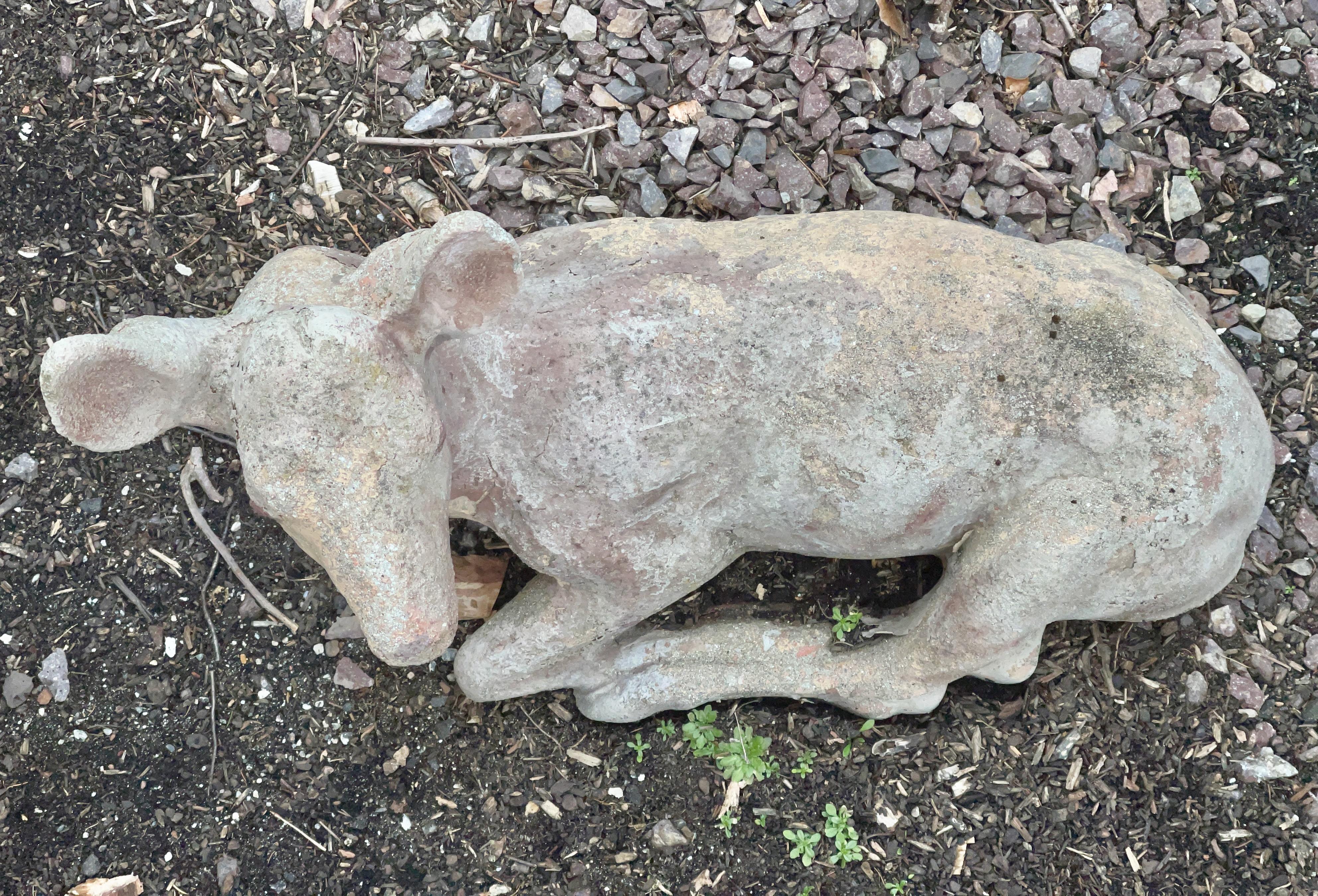 cement deer lawn ornament