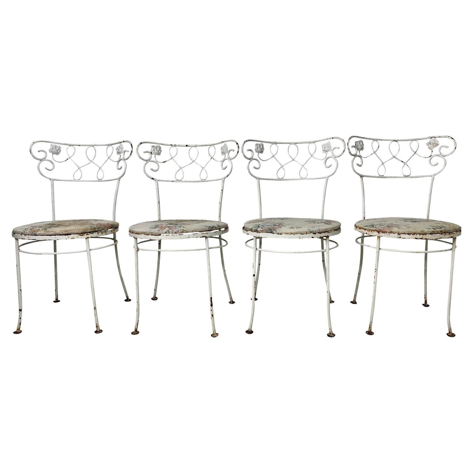 1960s Cast Iron Outdoor Chairs - Set of 4 For Sale
