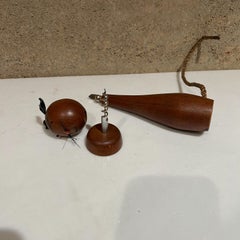 1960s Cat Bottle Opener in Teakwood with Leather Ears Barware from Denmark