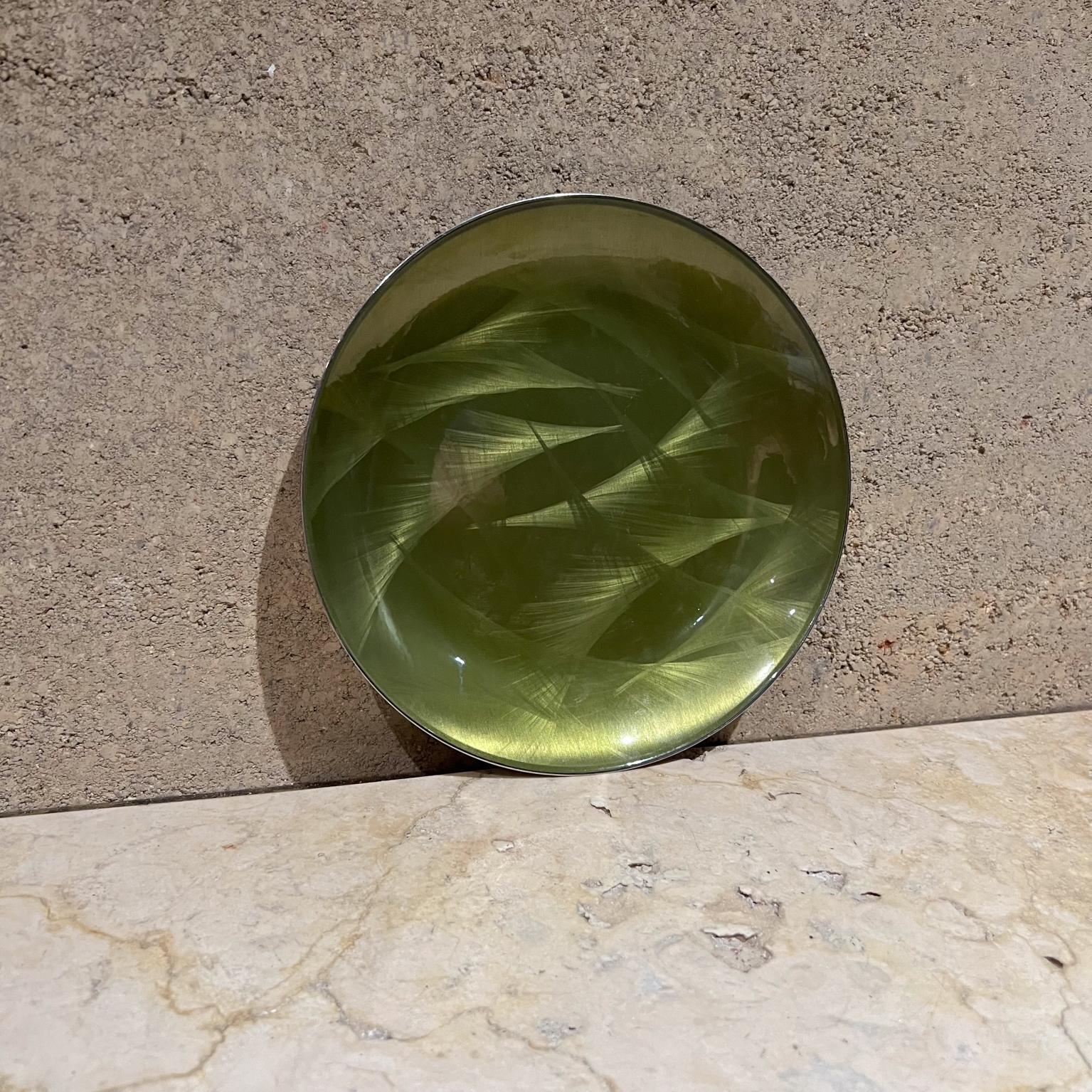 Norwegian 1960s Cathrineholm Norway Green Enamel Plate Grete Prytz Kittelsen