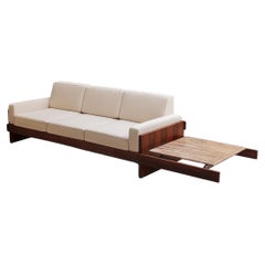 1960 Celina Decorações, Divano in legno di palissandro con tavolino in marmo originale accoppiato