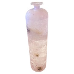 1960s Cenedese Modernist Pink Scavo Murano Glass Vase