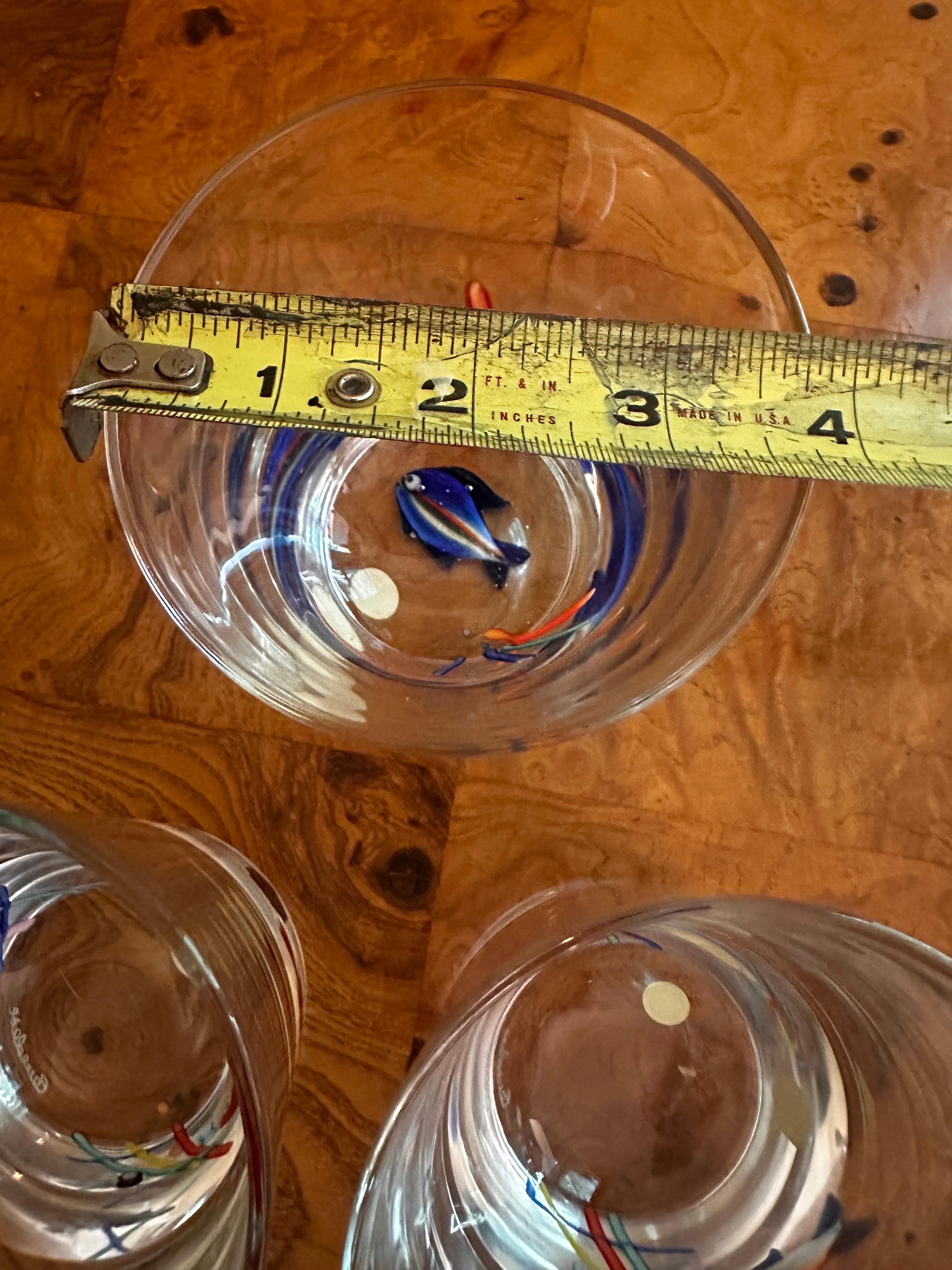 1960s Cenedese murano art glass rocks glasses set of four For Sale 5