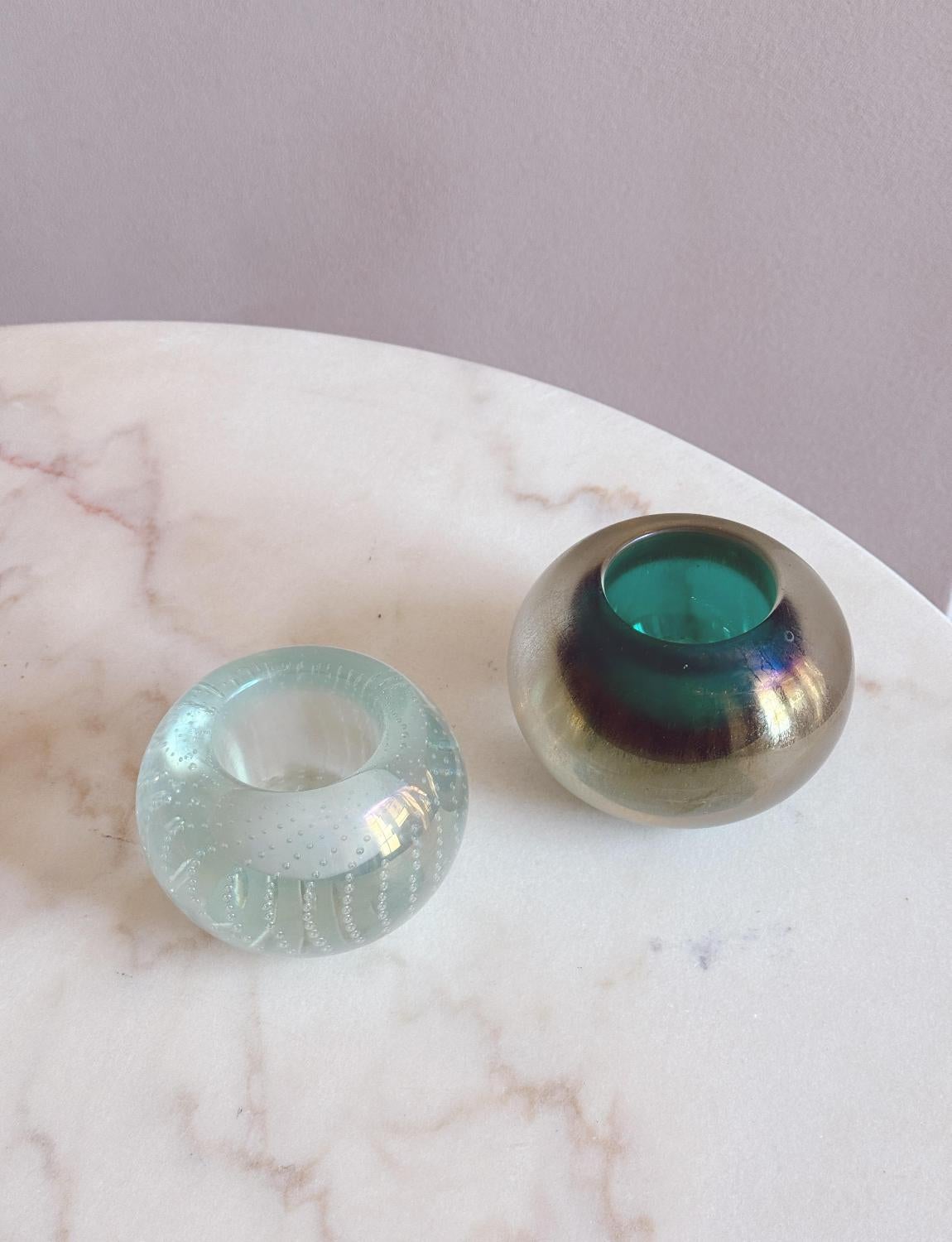 Coupe sphérique verte en verre Murano Glass Sommerso Cenedese des années 1960 en vente 1