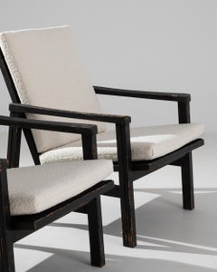 1960s Central European Modern Armchairs, a Pair