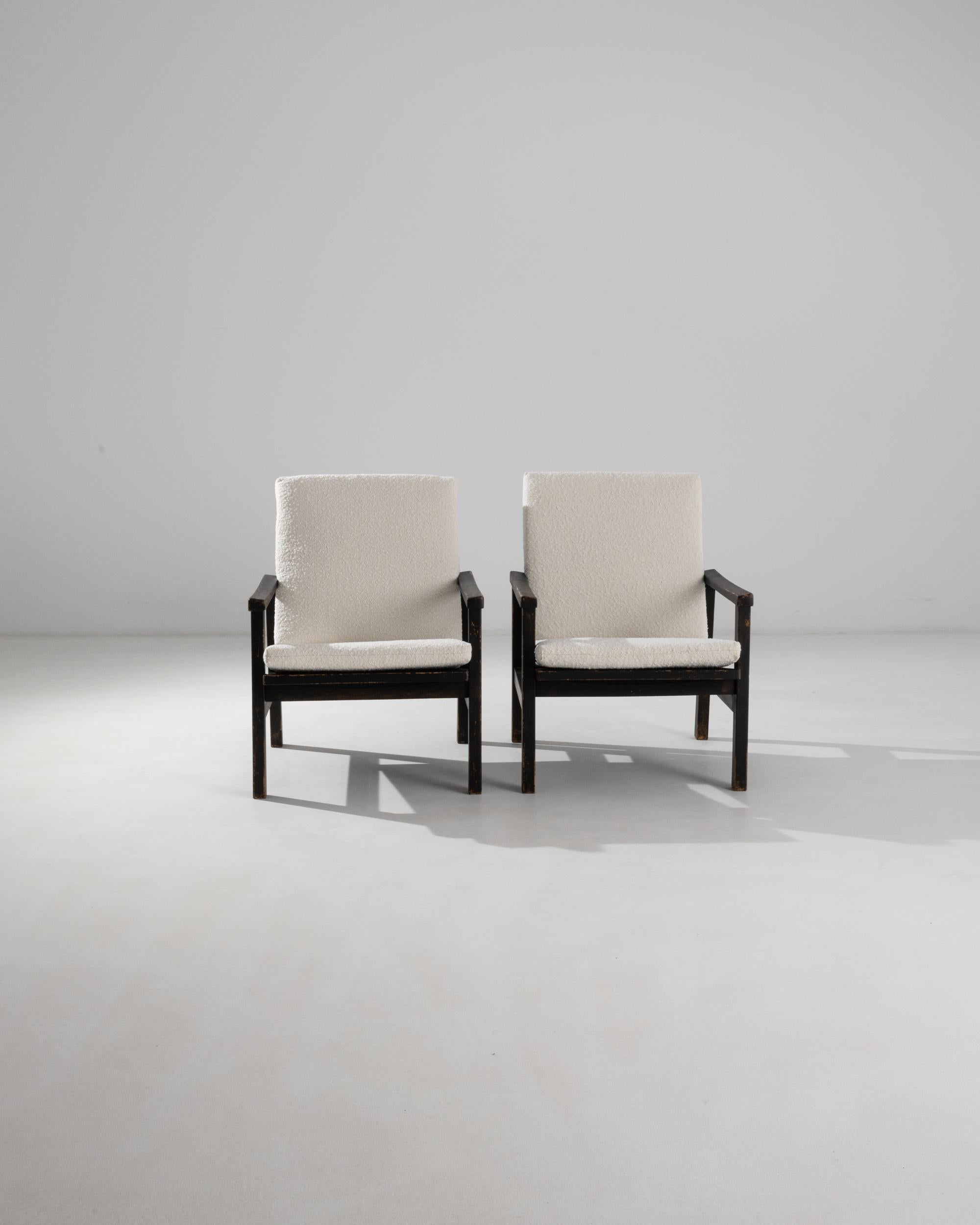 Czech 1960s Central European Modern Armchairs, a Pair For Sale