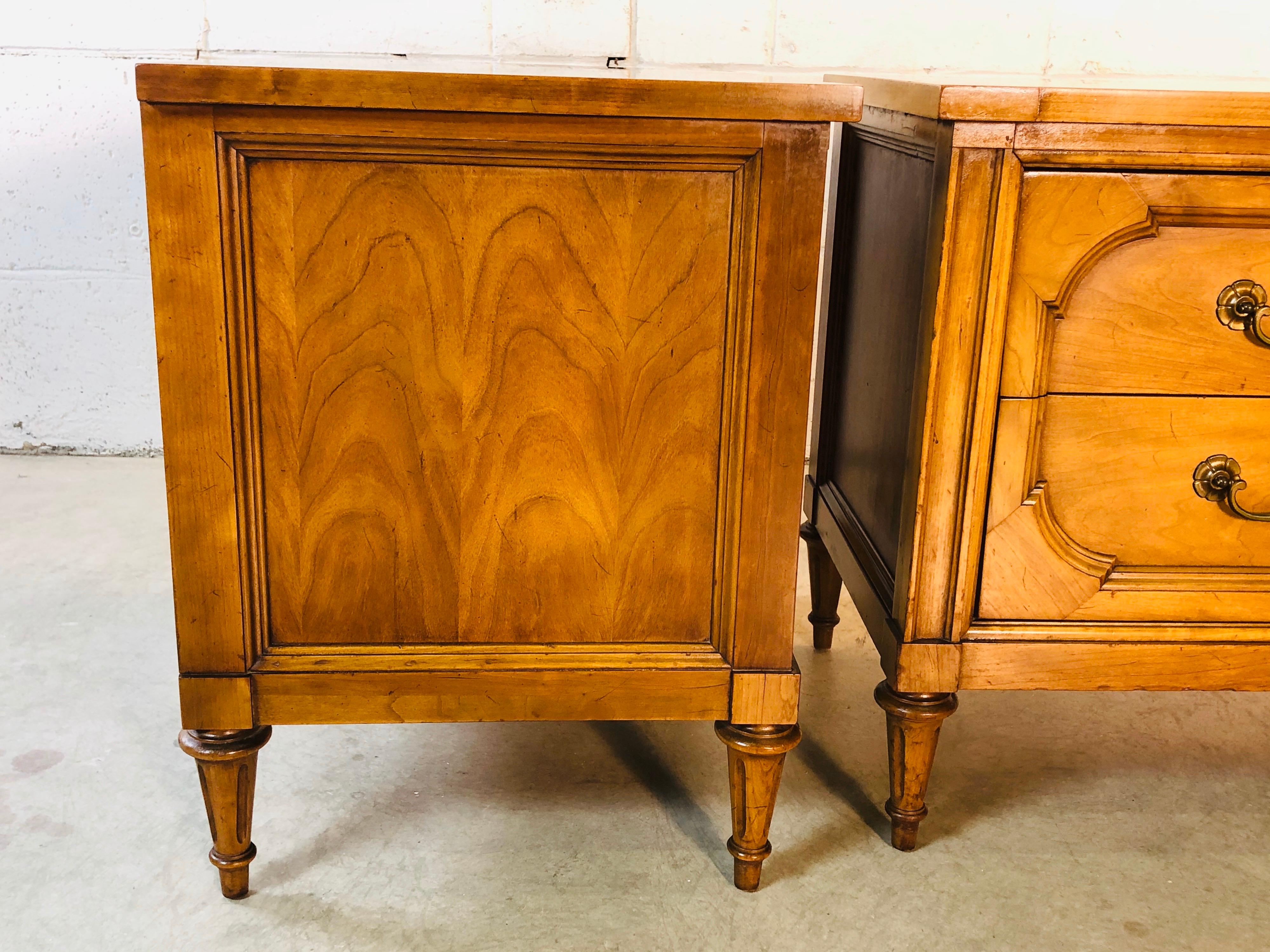 1960s Century Furniture Two-Drawer Nightstands, Pair For Sale 3