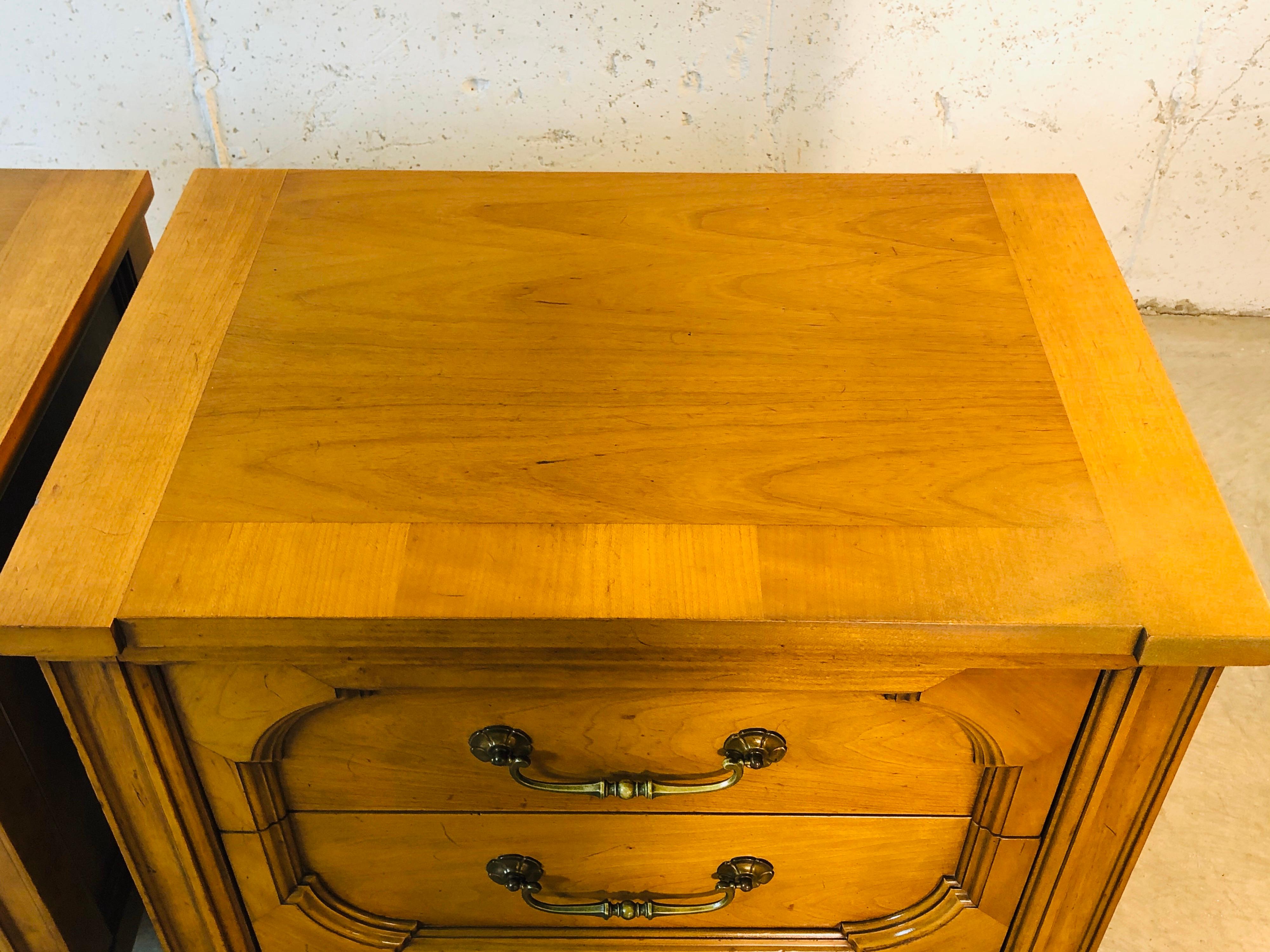 1960s Century Furniture Two-Drawer Nightstands, Pair For Sale 1