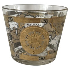 1960's Cera Barware "Old World Maps" Ice Bucket Bowl
