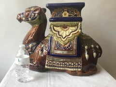 1960s Ceramic Camel Garden Seat/Side Table