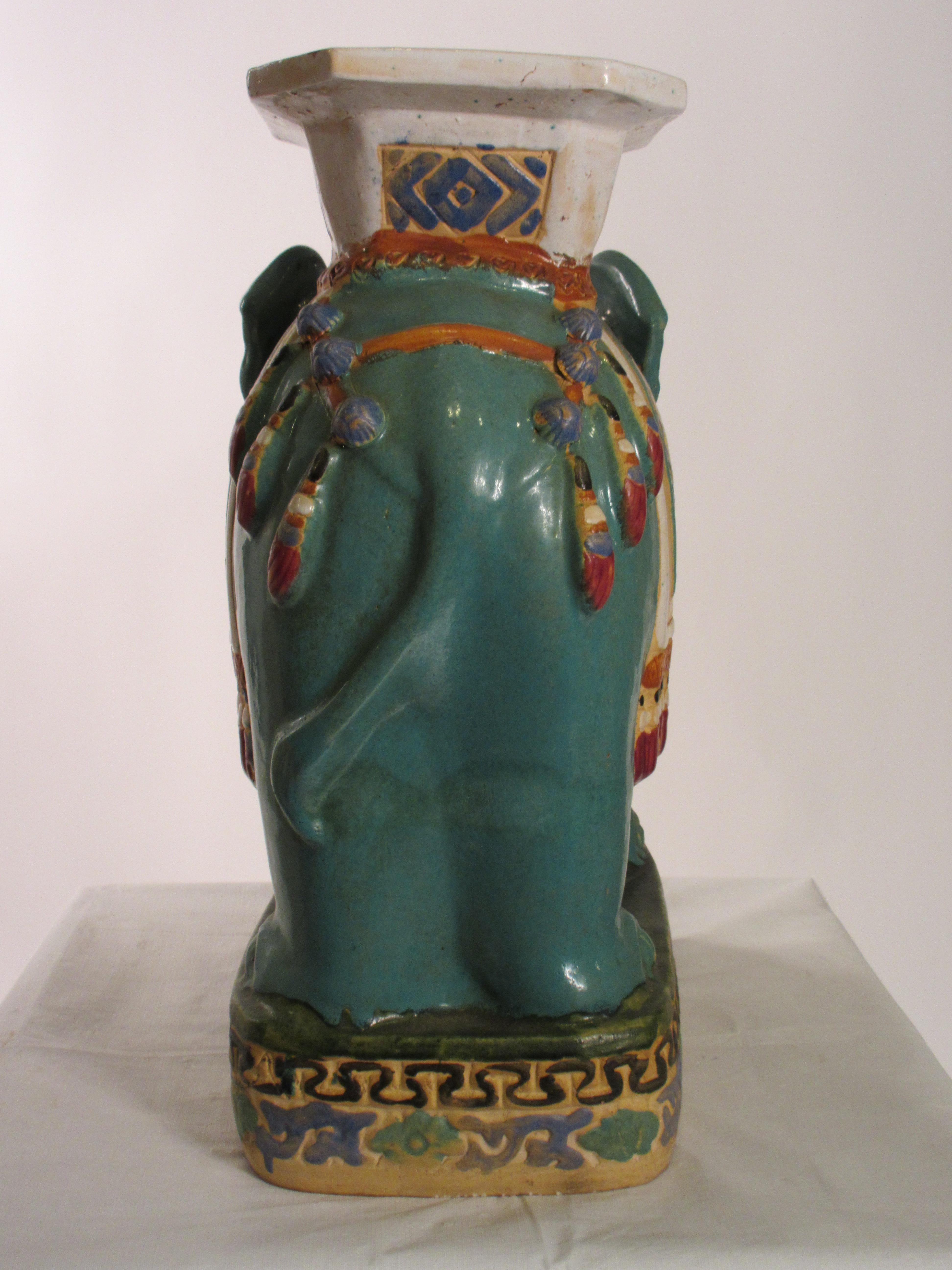 1960s Ceramic Elephant Garden Seat 5