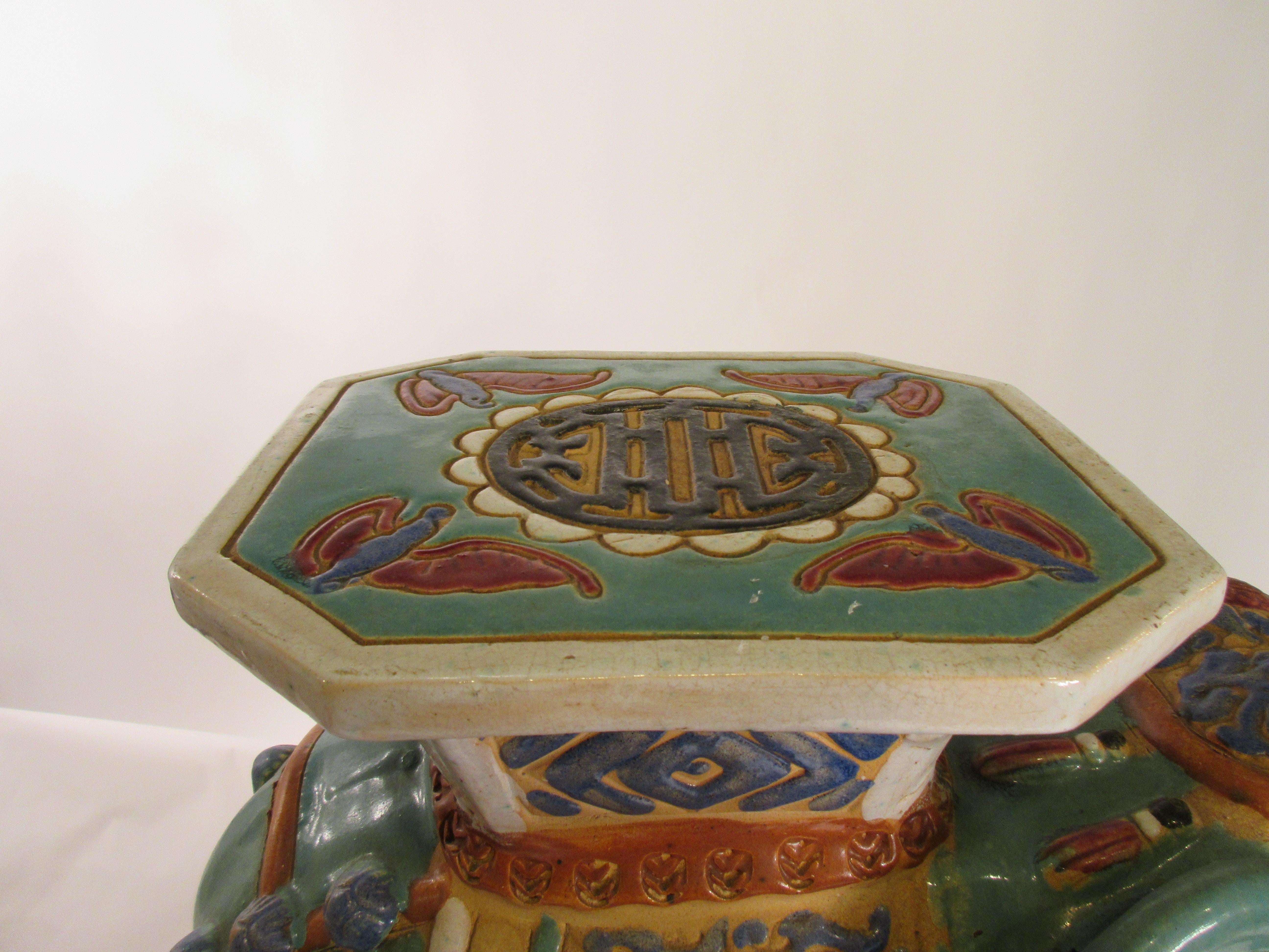 1960s Ceramic Elephant Garden Seat In Good Condition In Tarrytown, NY