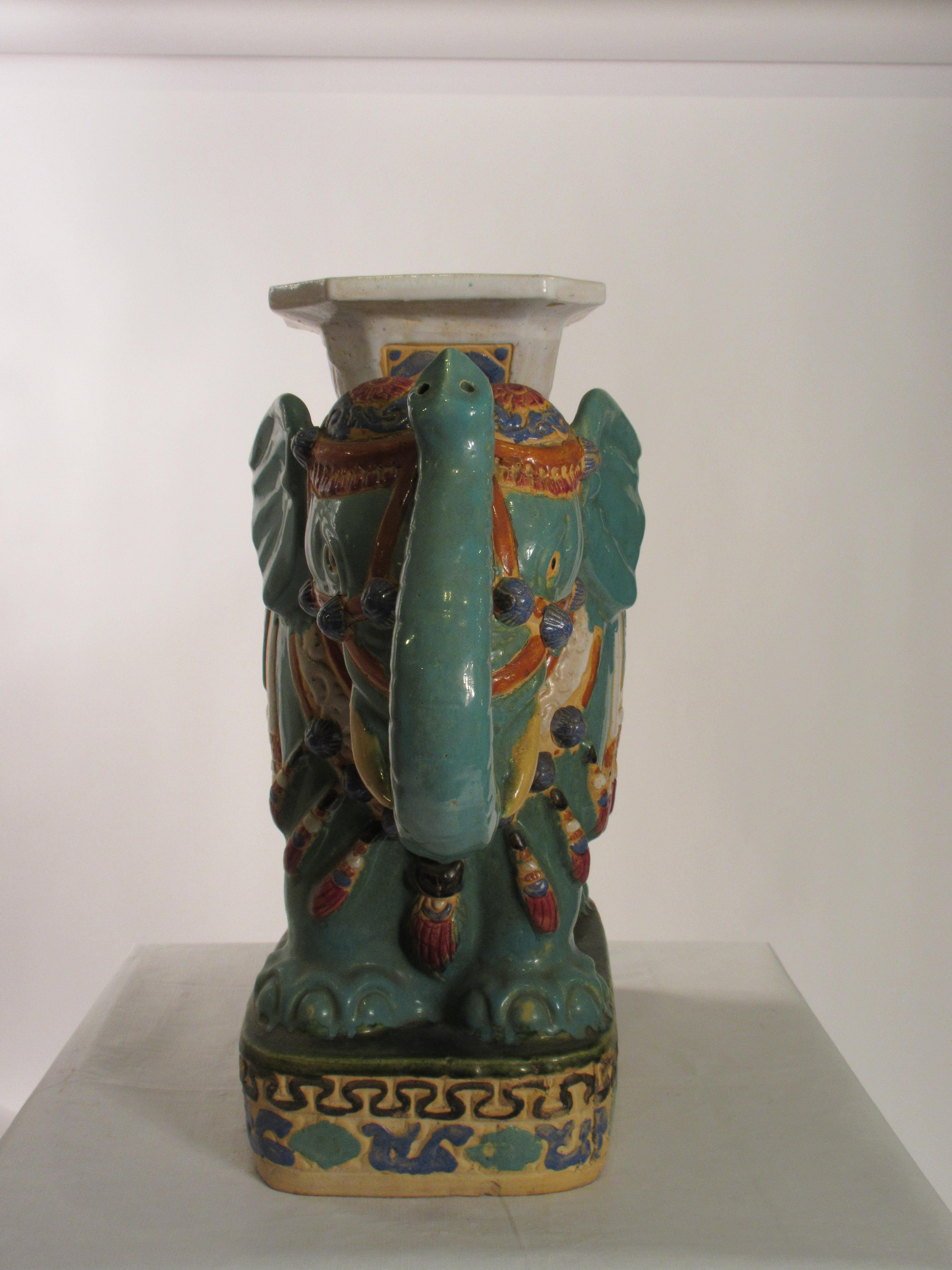 Mid-20th Century 1960s Ceramic Elephant Garden Seat