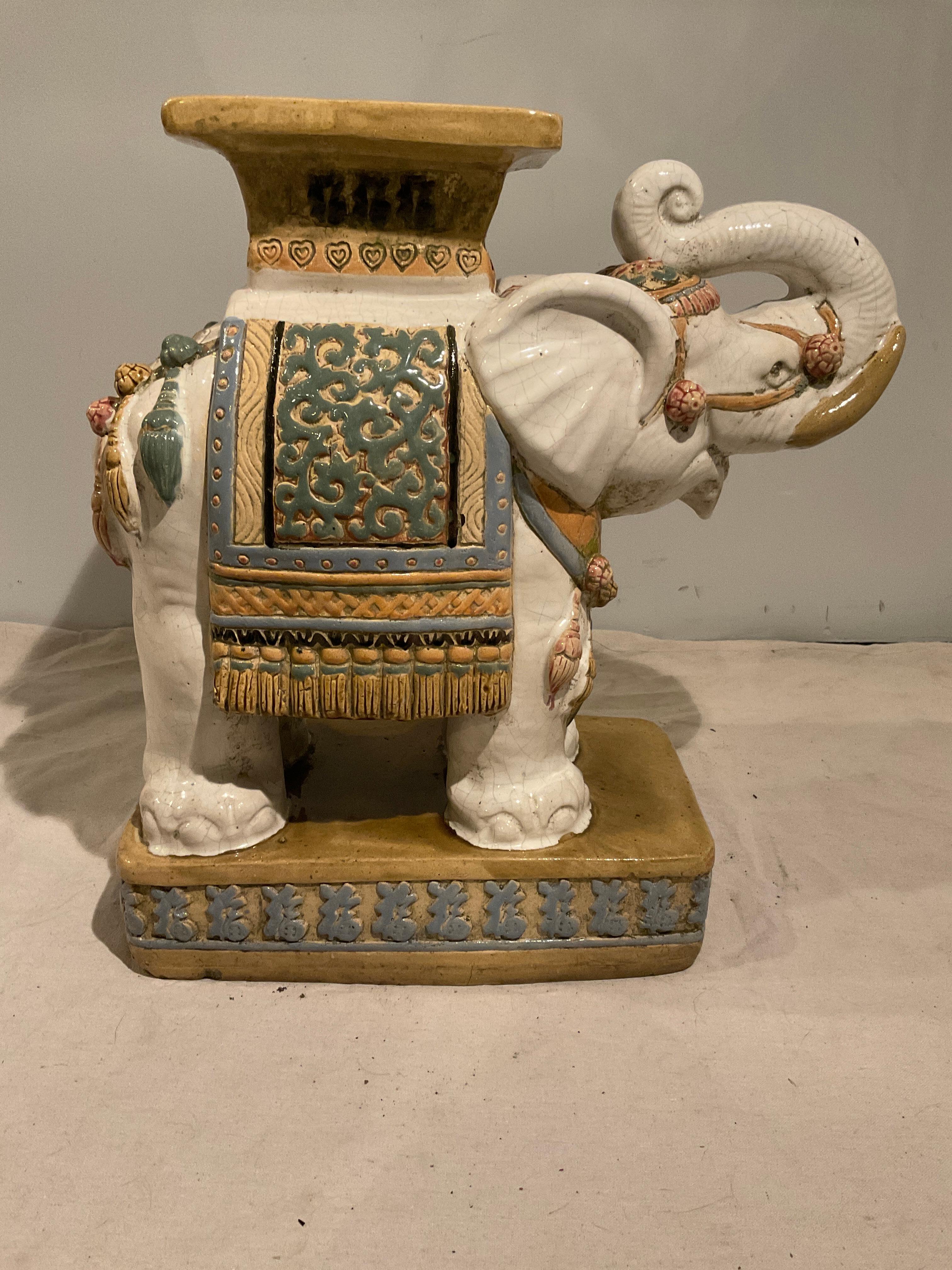 1960s Ceramic Elephant Table For Sale 2