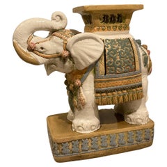 Vintage 1960s Ceramic Elephant Table