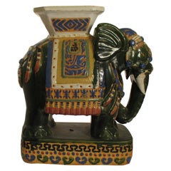 1960s Ceramic Garden Elephant Seat